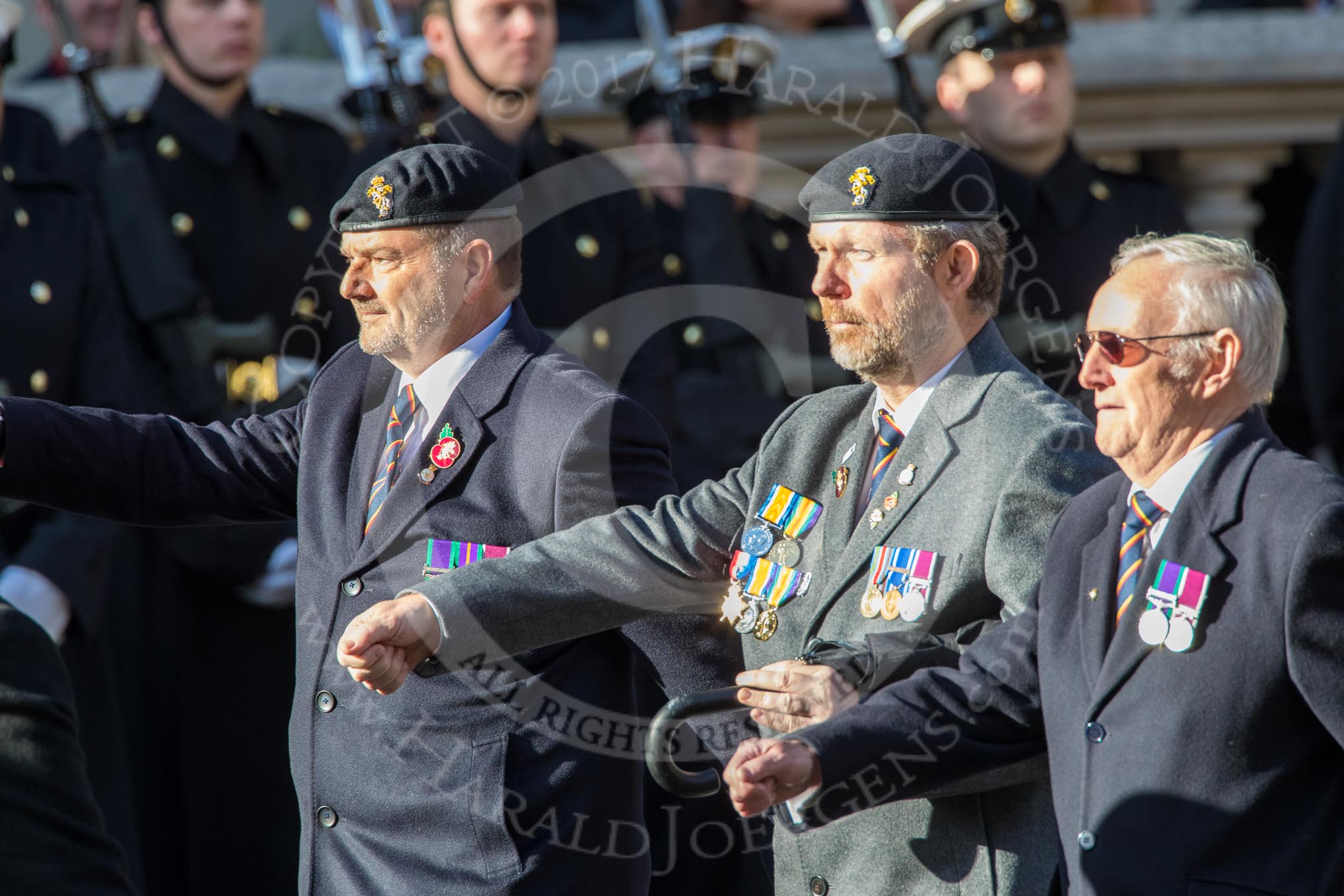 Arborfield Old Boys Association (Group B26, 29 members) during the Royal British Legion March Past on Remembrance Sunday at the Cenotaph, Whitehall, Westminster, London, 11 November 2018, 12:11.