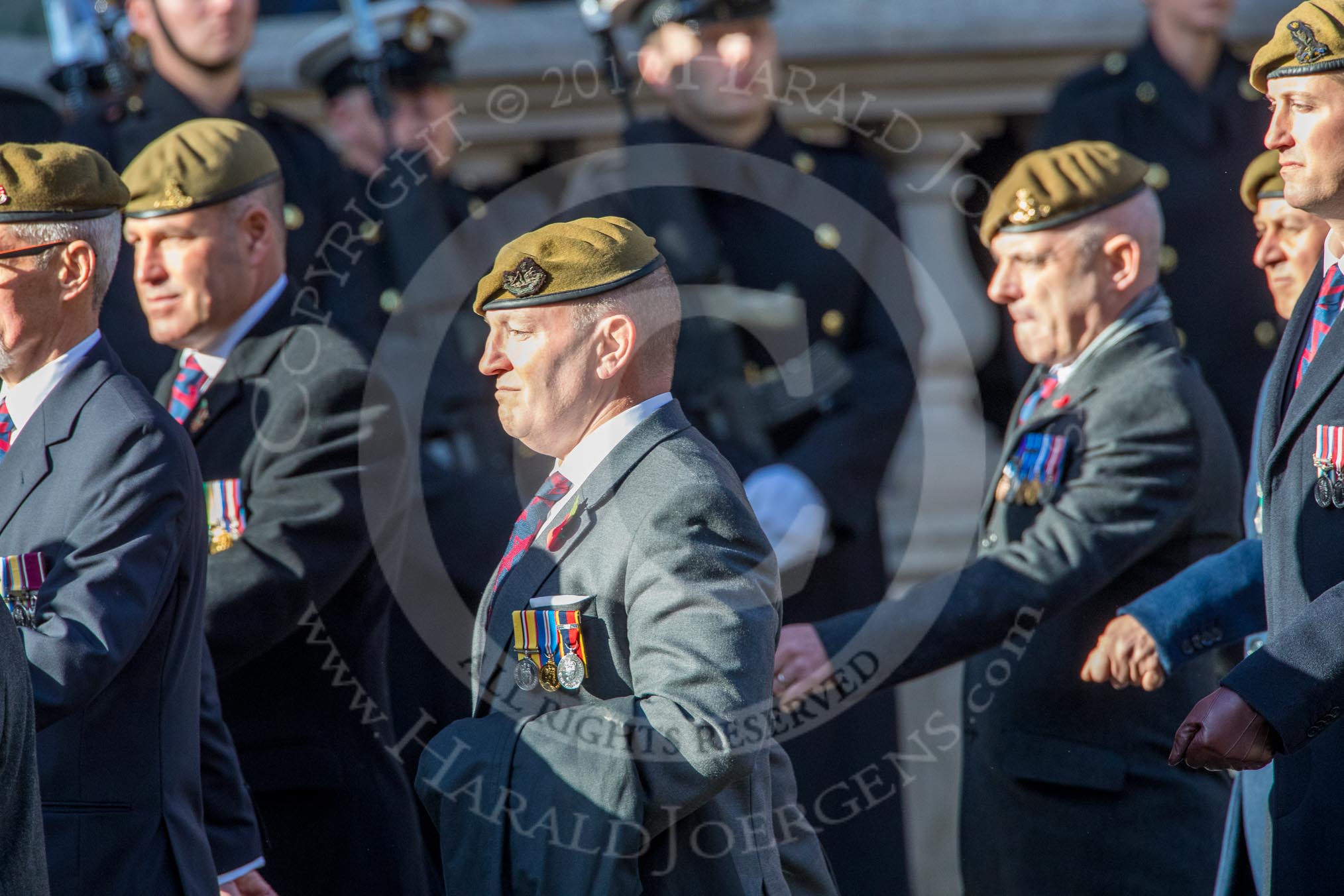 Special Observer Association (Group B27, 26 members) during the Royal British Legion March Past on Remembrance Sunday at the Cenotaph, Whitehall, Westminster, London, 11 November 2018, 12:12.