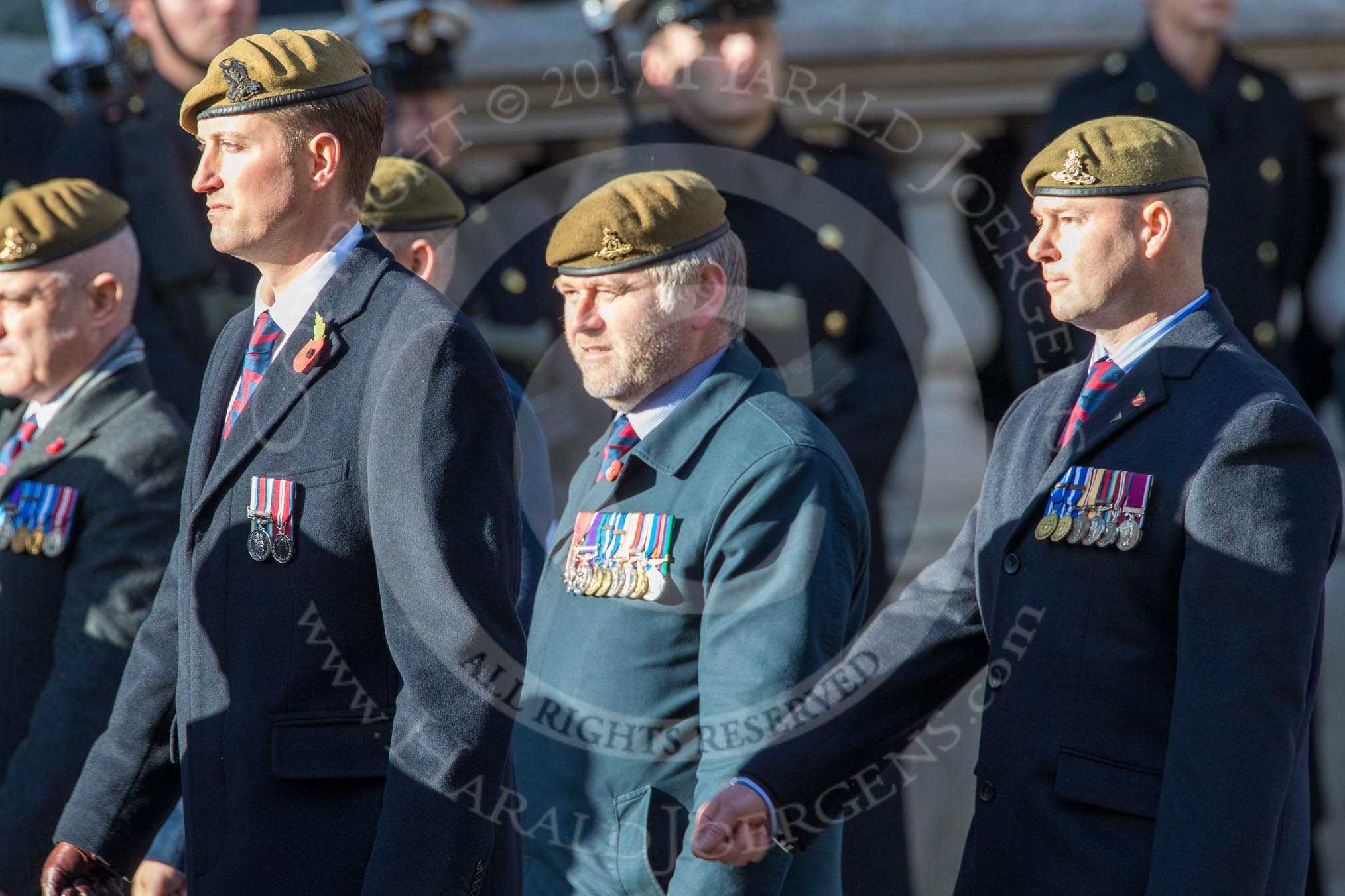 Special Observer Association (Group B27, 26 members) during the Royal British Legion March Past on Remembrance Sunday at the Cenotaph, Whitehall, Westminster, London, 11 November 2018, 12:12.