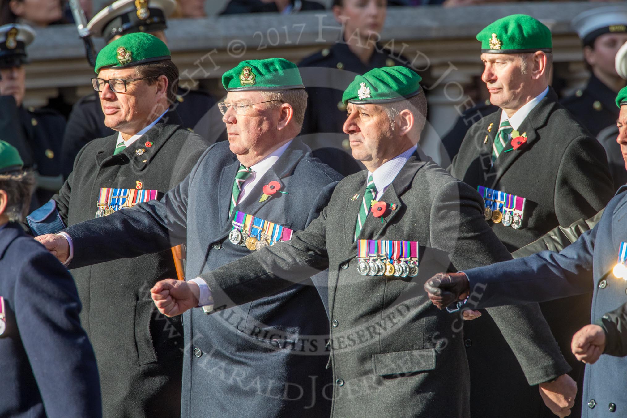 Intelligence Corps Association (Group B29, 35 members) during the Royal British Legion March Past on Remembrance Sunday at the Cenotaph, Whitehall, Westminster, London, 11 November 2018, 12:12.