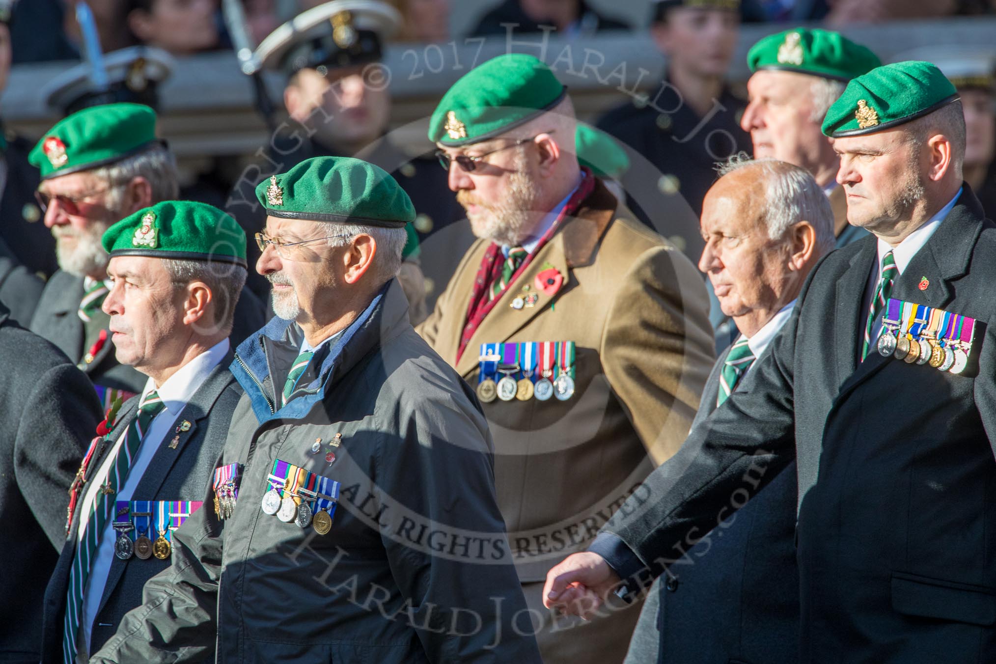 Intelligence Corps Association (Group B29, 35 members) during the Royal British Legion March Past on Remembrance Sunday at the Cenotaph, Whitehall, Westminster, London, 11 November 2018, 12:12.