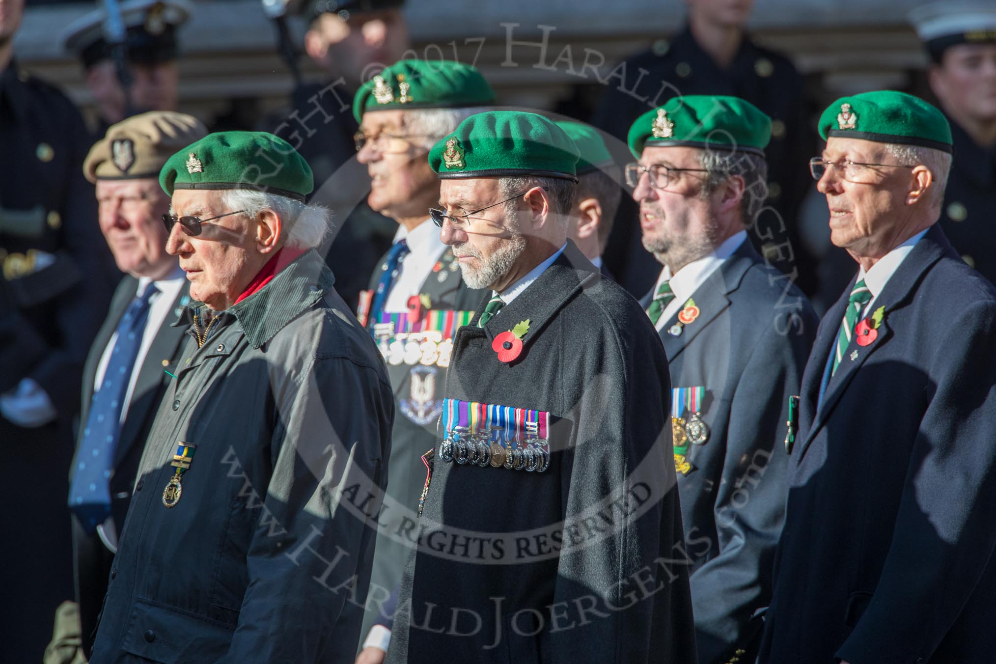 Intelligence Corps Association (Group B29, 35 members) during the Royal British Legion March Past on Remembrance Sunday at the Cenotaph, Whitehall, Westminster, London, 11 November 2018, 12:12.