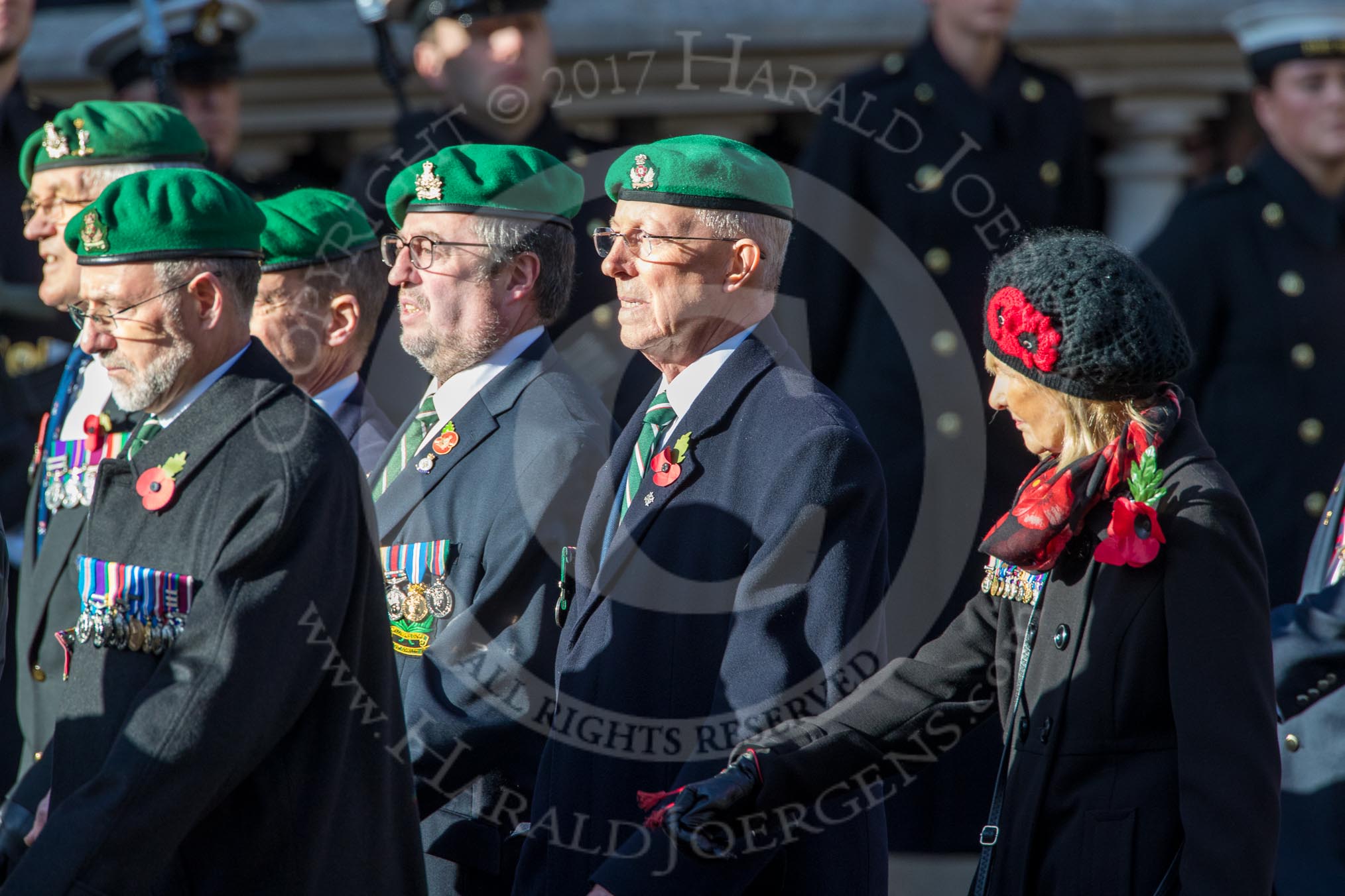 Intelligence Corps Association (Group B29, 35 members) during the Royal British Legion March Past on Remembrance Sunday at the Cenotaph, Whitehall, Westminster, London, 11 November 2018, 12:12.