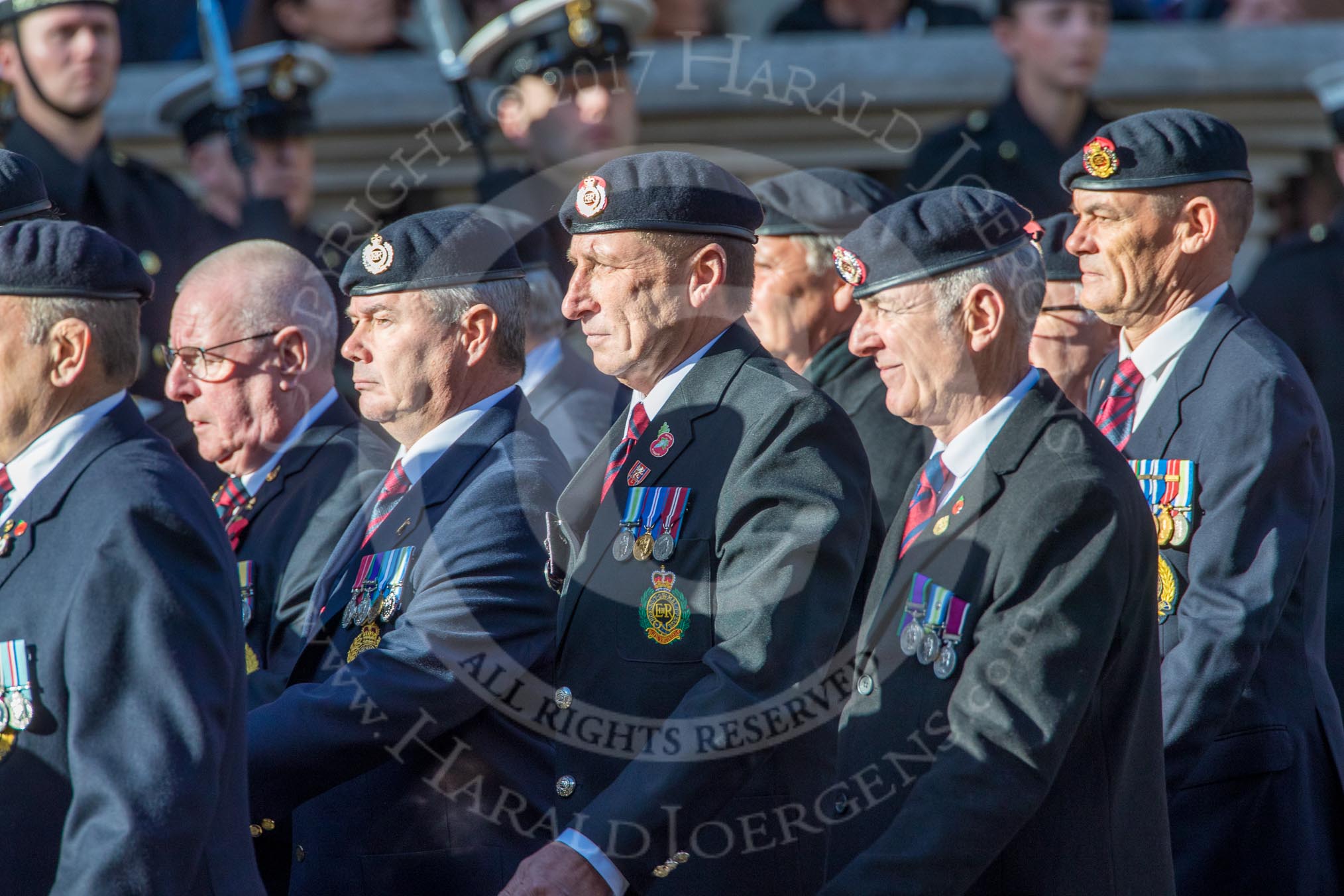 50 FD SQN (CONST) Royal Engineers (Group B30, 35 members) during the Royal British Legion March Past on Remembrance Sunday at the Cenotaph, Whitehall, Westminster, London, 11 November 2018, 12:12.