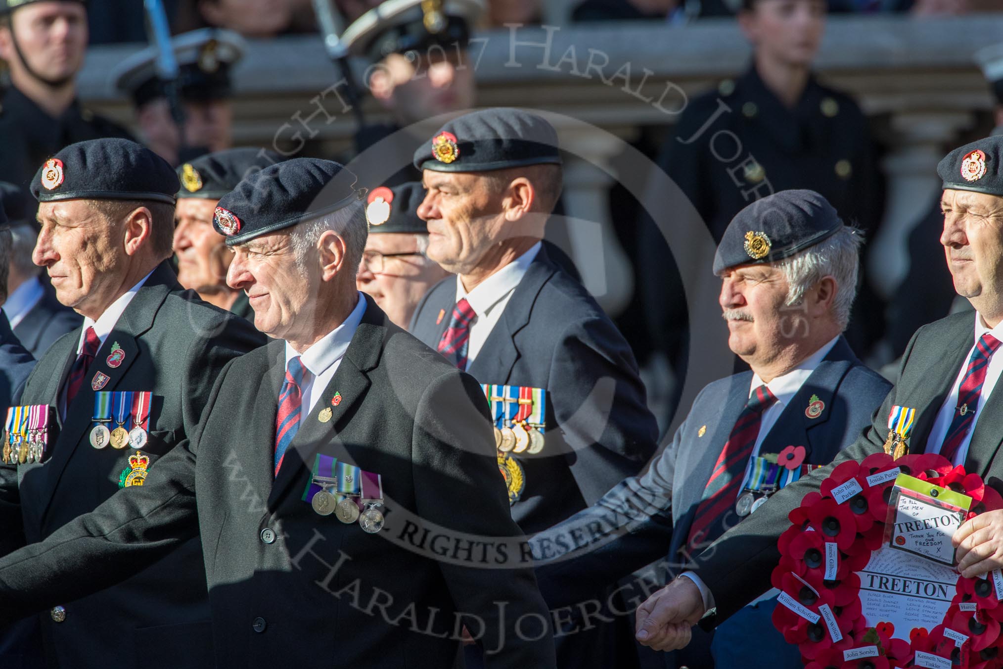 50 FD SQN (CONST) Royal Engineers (Group B30, 35 members) during the Royal British Legion March Past on Remembrance Sunday at the Cenotaph, Whitehall, Westminster, London, 11 November 2018, 12:12.