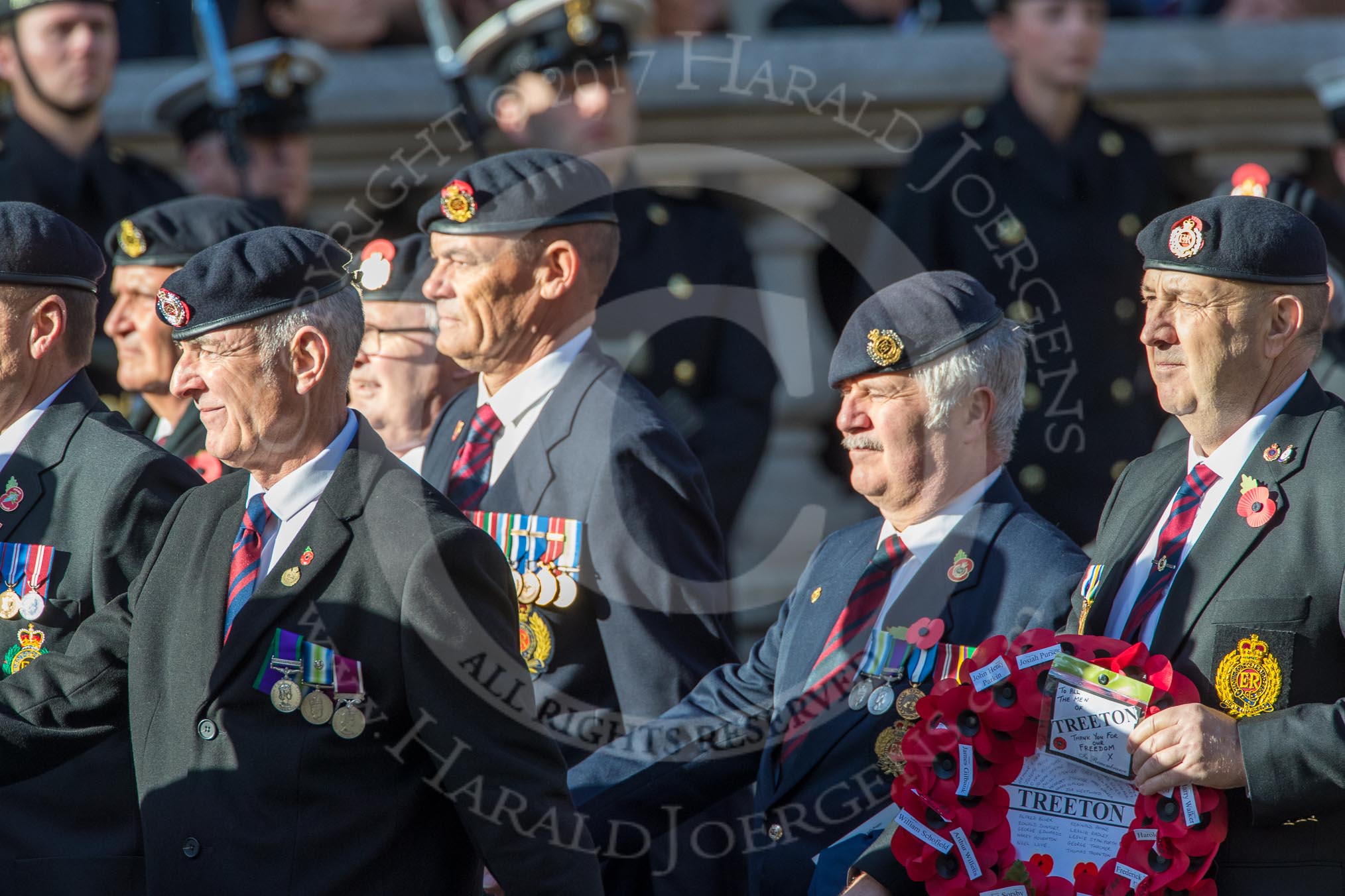 50 FD SQN (CONST) Royal Engineers (Group B30, 35 members) during the Royal British Legion March Past on Remembrance Sunday at the Cenotaph, Whitehall, Westminster, London, 11 November 2018, 12:12.