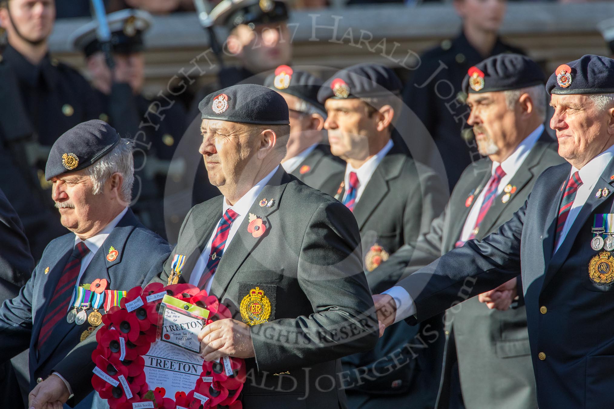 50 FD SQN (CONST) Royal Engineers (Group B30, 35 members) during the Royal British Legion March Past on Remembrance Sunday at the Cenotaph, Whitehall, Westminster, London, 11 November 2018, 12:12.