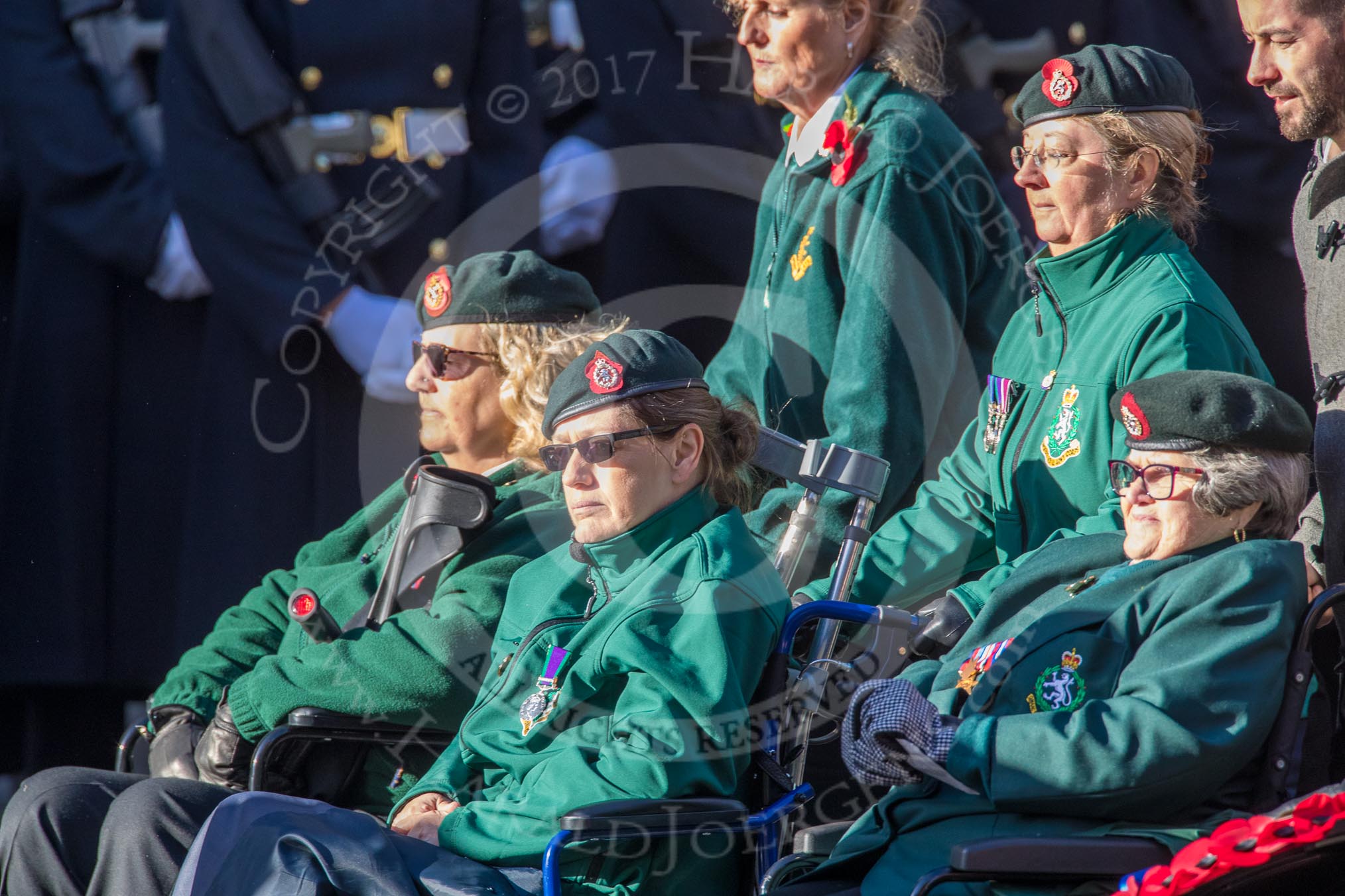 The Queen's Royal Hussars Regimental Association (Group B39, 19 members) during the Royal British Legion March Past on Remembrance Sunday at the Cenotaph, Whitehall, Westminster, London, 11 November 2018, 12:13.