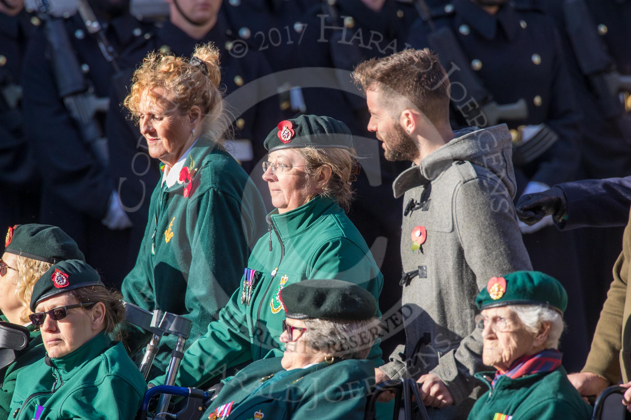 The Queen's Royal Hussars Regimental Association (Group B39, 19 members) during the Royal British Legion March Past on Remembrance Sunday at the Cenotaph, Whitehall, Westminster, London, 11 November 2018, 12:13.