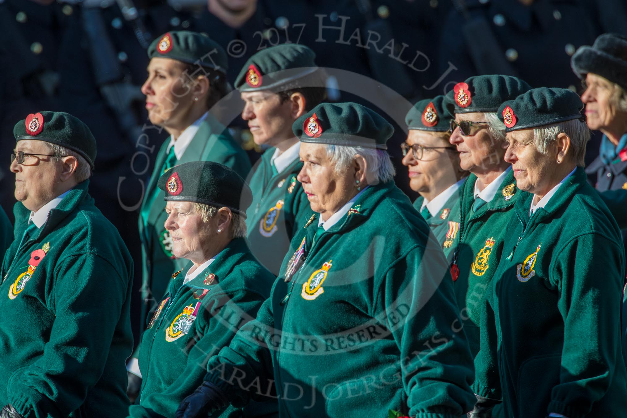 WRAC Association (Group B40, 95 members) during the Royal British Legion March Past on Remembrance Sunday at the Cenotaph, Whitehall, Westminster, London, 11 November 2018, 12:13.