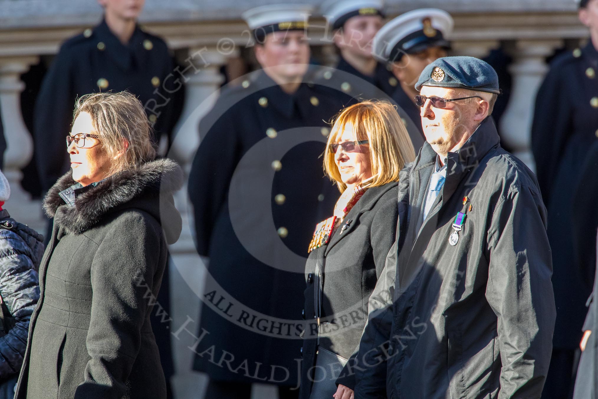 Royal Air Force Regiment Association (Group C3, 175 members) during the Royal British Legion March Past on Remembrance Sunday at the Cenotaph, Whitehall, Westminster, London, 11 November 2018, 12:15.