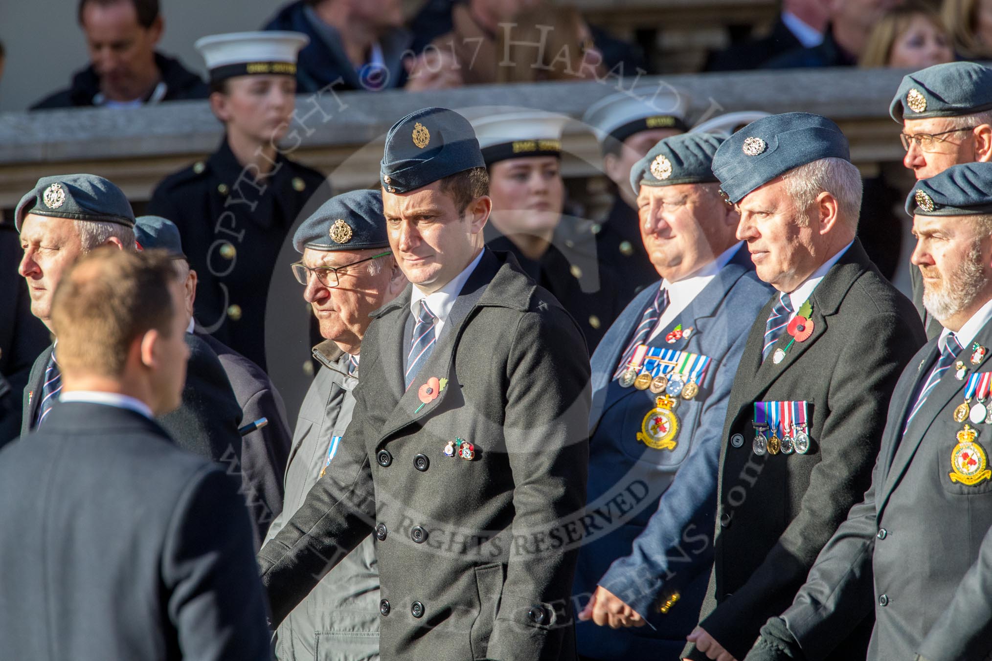 RAFDFSA (Group C11, 22 members) during the Royal British Legion March Past on Remembrance Sunday at the Cenotaph, Whitehall, Westminster, London, 11 November 2018, 12:16.