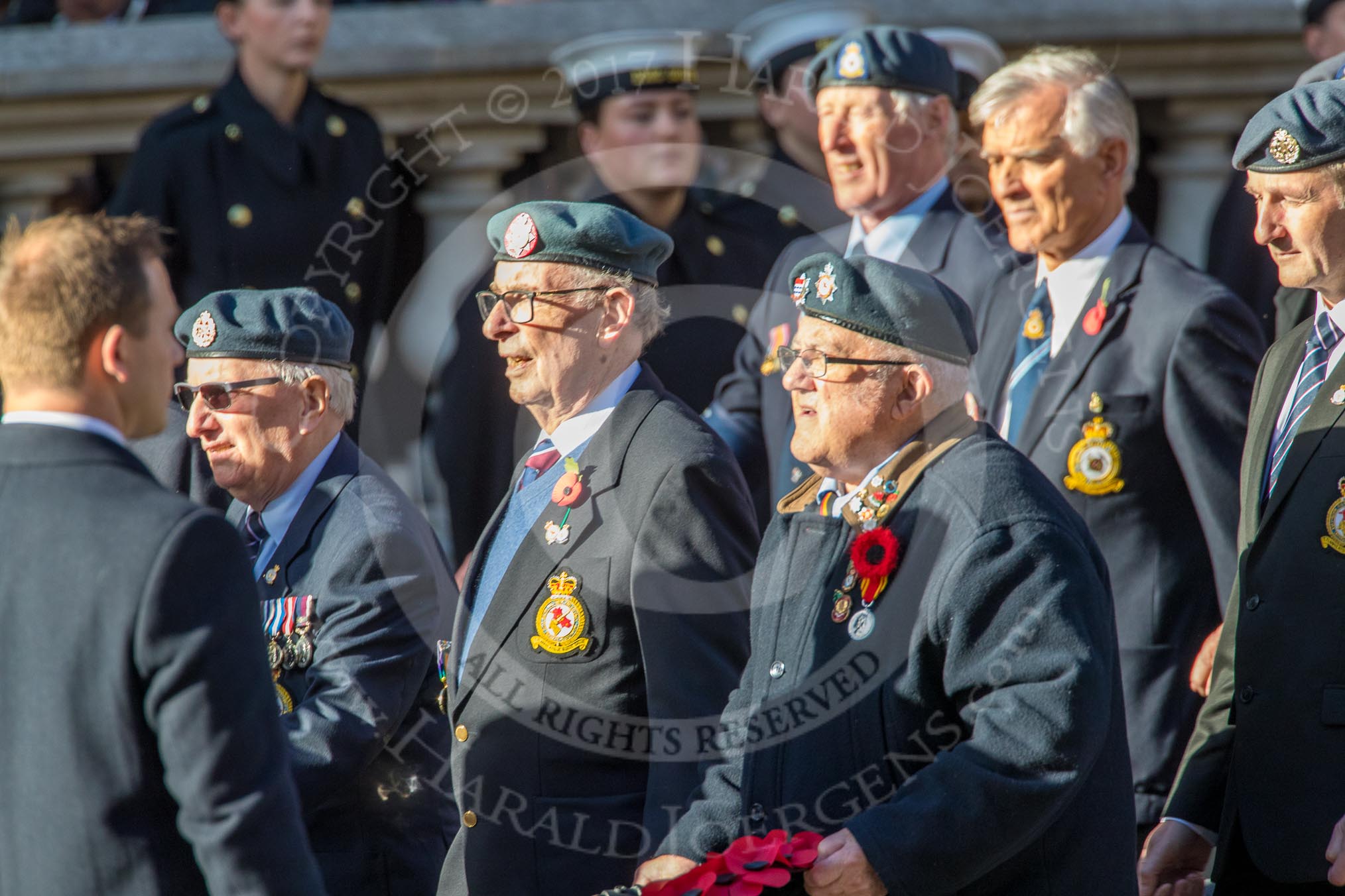 RAFDFSA (Group C11, 22 members) during the Royal British Legion March Past on Remembrance Sunday at the Cenotaph, Whitehall, Westminster, London, 11 November 2018, 12:16.