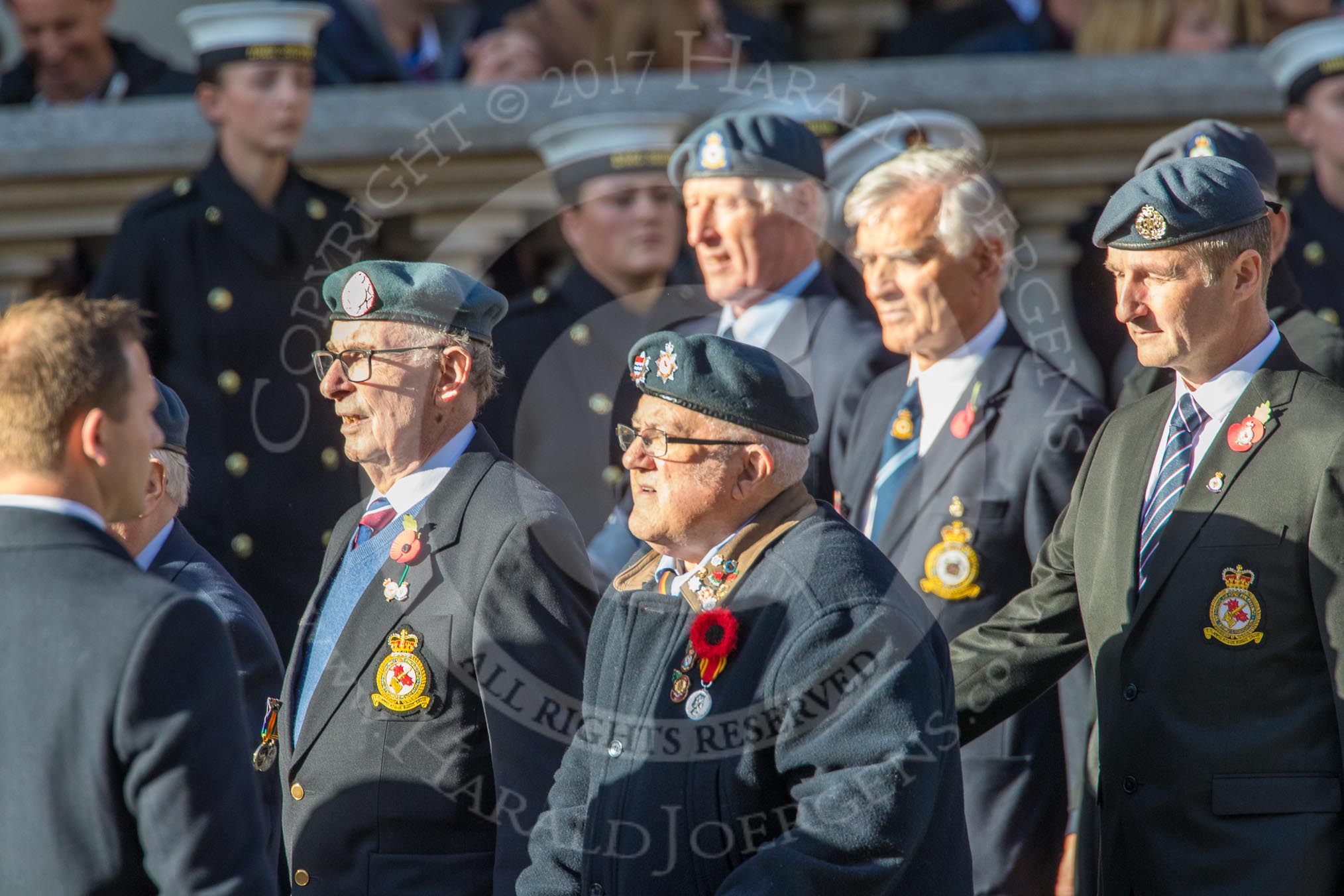 RAFDFSA (Group C11, 22 members) during the Royal British Legion March Past on Remembrance Sunday at the Cenotaph, Whitehall, Westminster, London, 11 November 2018, 12:16.