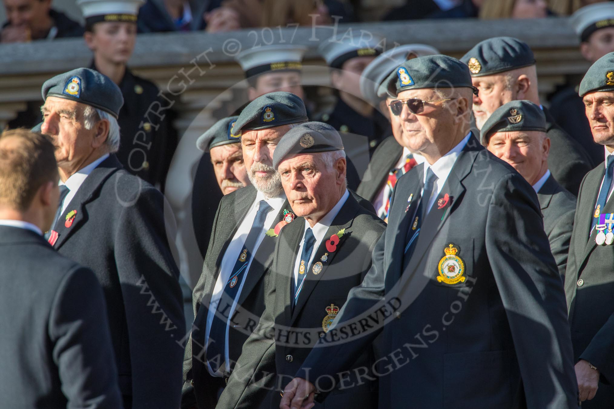 Units of the Far East Air Force (Group C13, 18 members) during the Royal British Legion March Past on Remembrance Sunday at the Cenotaph, Whitehall, Westminster, London, 11 November 2018, 12:16.