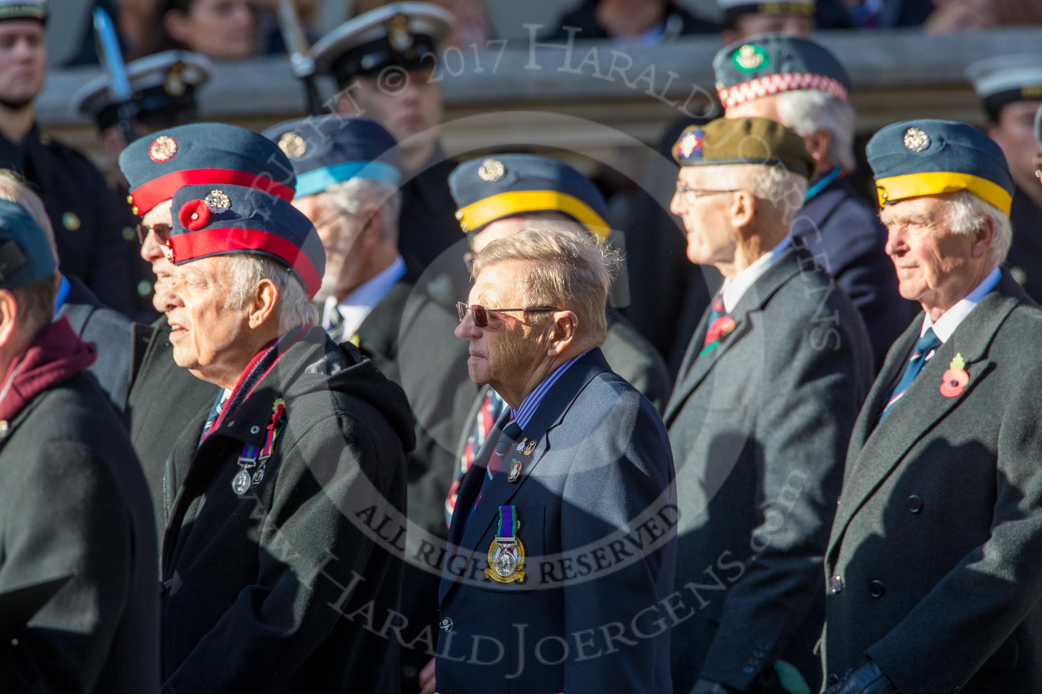 Federation of Royal Air Force Apprentices and Boy Entrants (Group C20, 68 members) during the Royal British Legion March Past on Remembrance Sunday at the Cenotaph, Whitehall, Westminster, London, 11 November 2018, 12:17.