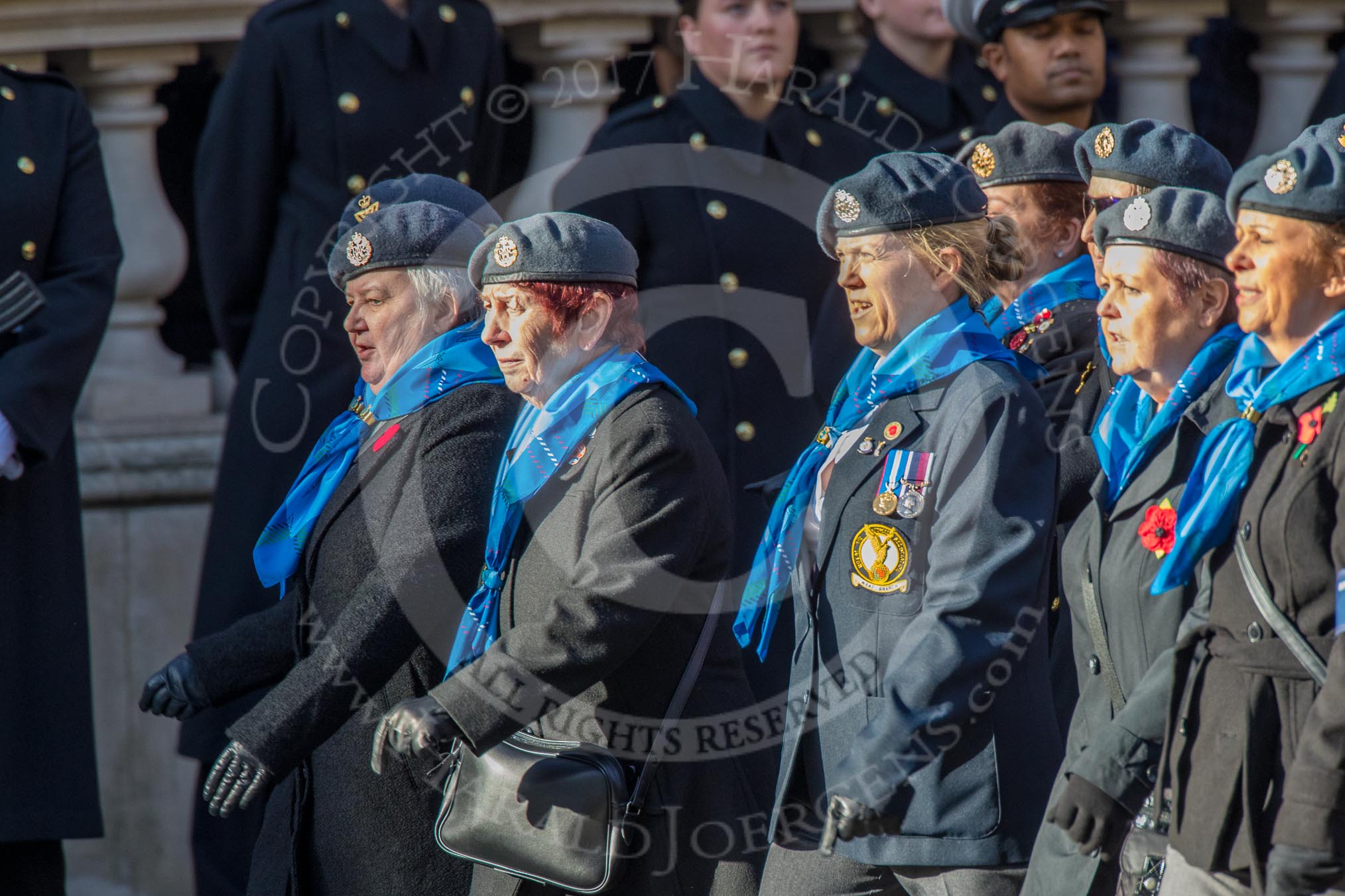 WRAF Branch of the Royal Air Forces Association (Group C30, 80 members) during the Royal British Legion March Past on Remembrance Sunday at the Cenotaph, Whitehall, Westminster, London, 11 November 2018, 12:19.