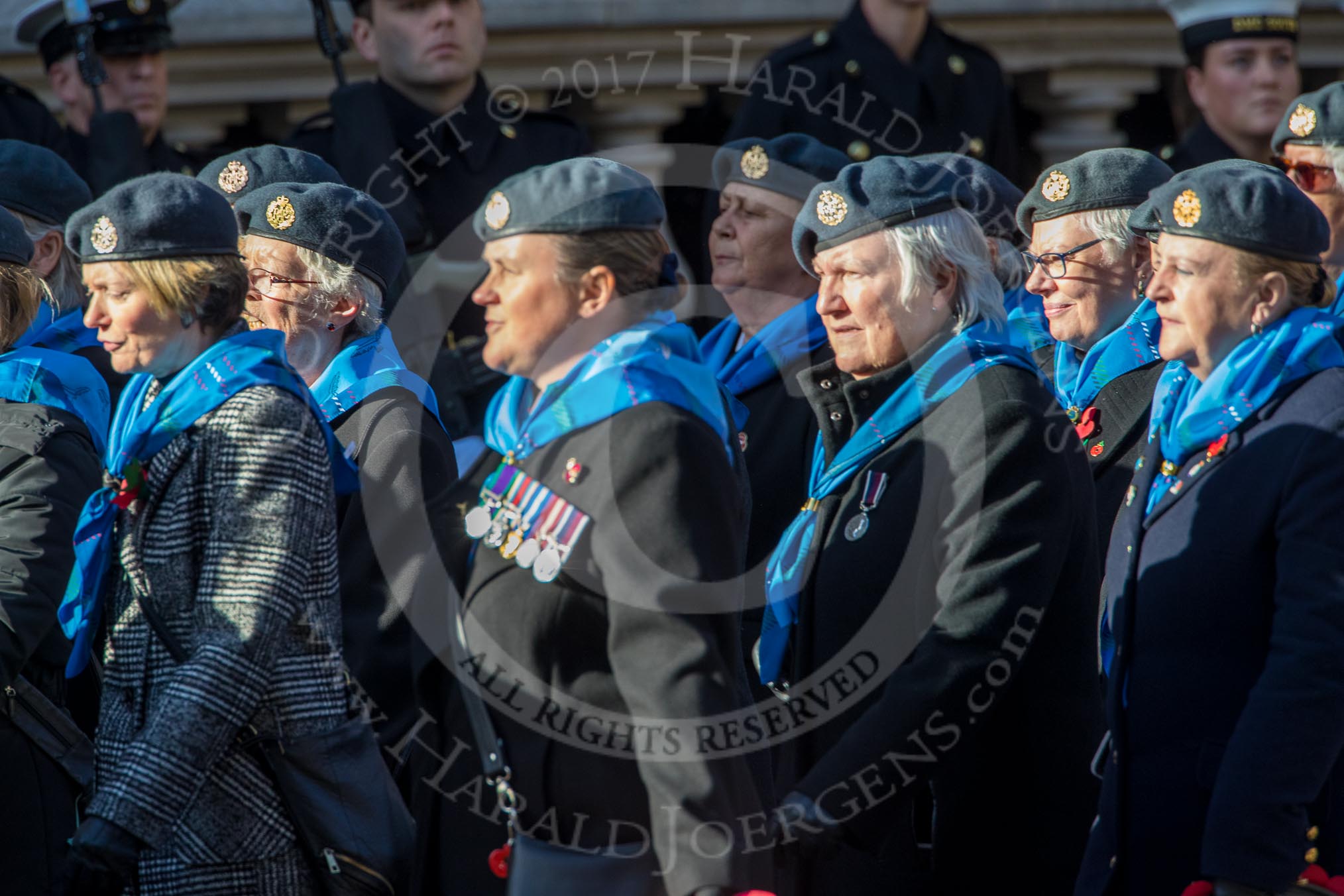 WRAF Branch of the Royal Air Forces Association (Group C30, 80 members) during the Royal British Legion March Past on Remembrance Sunday at the Cenotaph, Whitehall, Westminster, London, 11 November 2018, 12:19.