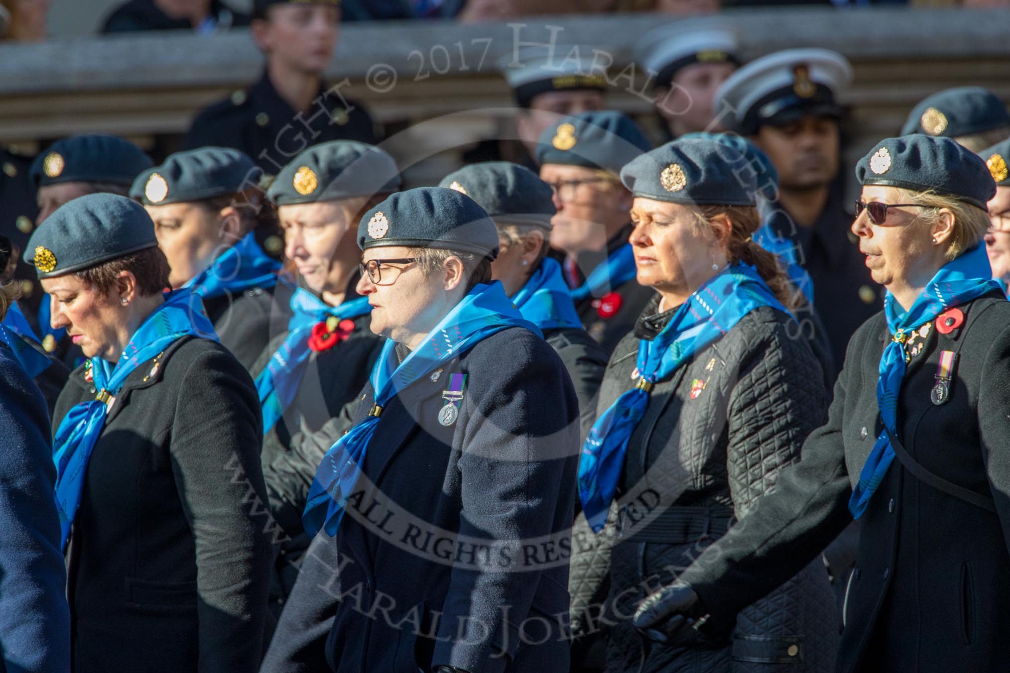 WRAF Branch of the Royal Air Forces Association (Group C30, 80 members) during the Royal British Legion March Past on Remembrance Sunday at the Cenotaph, Whitehall, Westminster, London, 11 November 2018, 12:19.