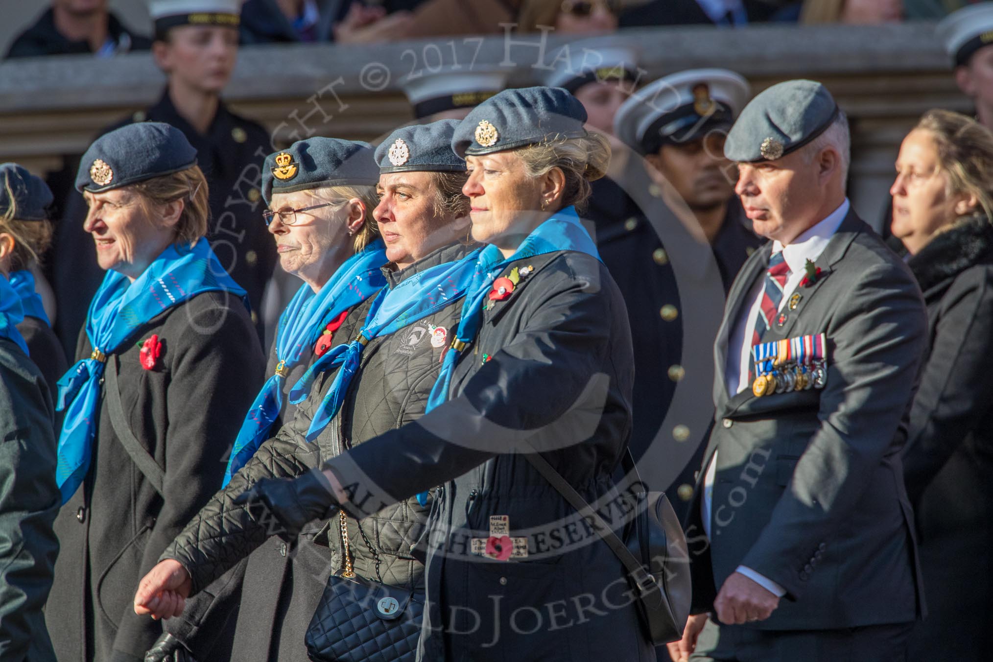 WRAF Branch of the Royal Air Forces Association (Group C30, 80 members) during the Royal British Legion March Past on Remembrance Sunday at the Cenotaph, Whitehall, Westminster, London, 11 November 2018, 12:19.