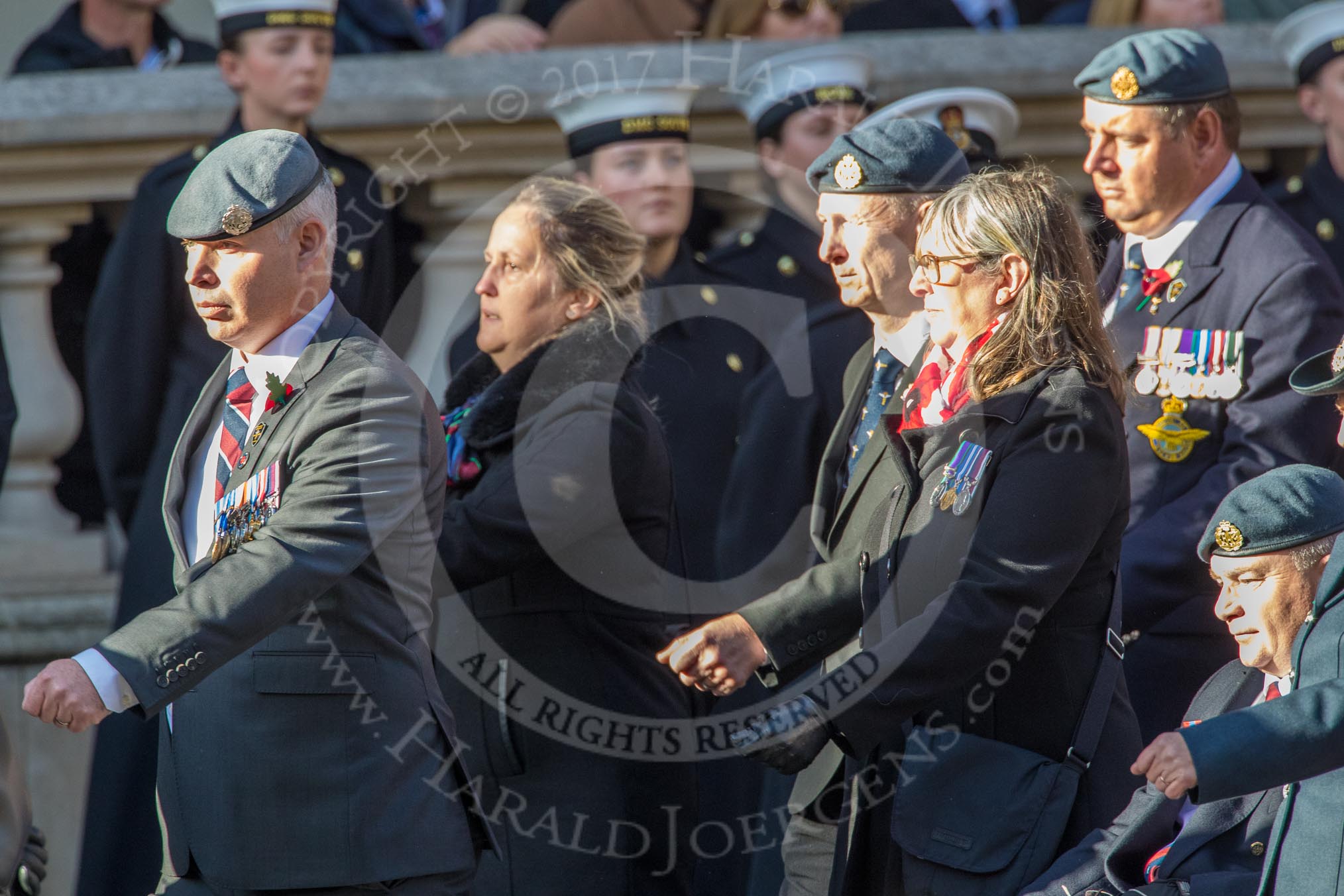 Royal Air Forces Association (Caduceus) branch (Group C31, 22 members) during the Royal British Legion March Past on Remembrance Sunday at the Cenotaph, Whitehall, Westminster, London, 11 November 2018, 12:19.