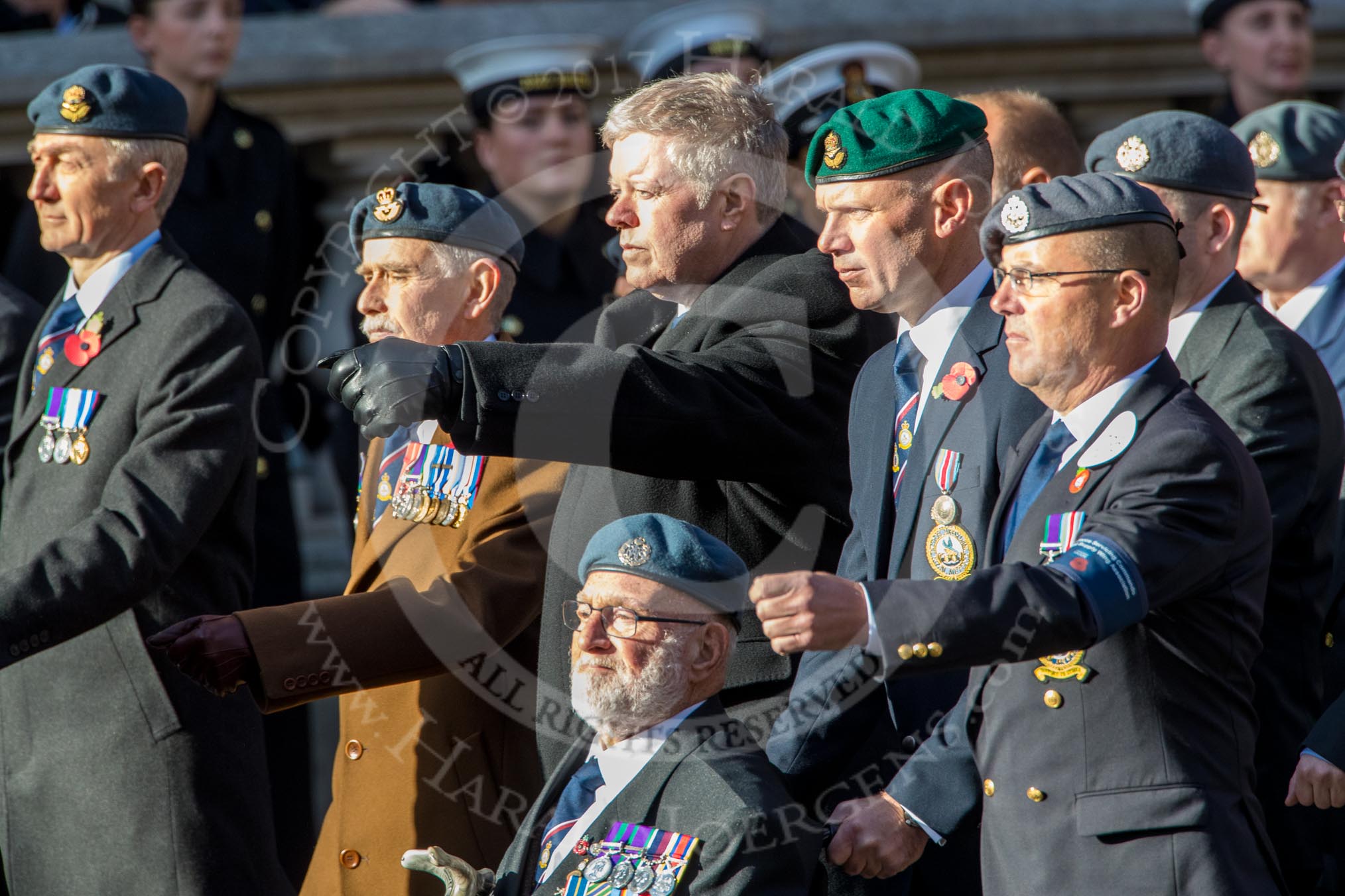 Royal Air Force Servicing Commando and Tactical Supply Wing Association (Group C36, 50 members) during the Royal British Legion March Past on Remembrance Sunday at the Cenotaph, Whitehall, Westminster, London, 11 November 2018, 12:20.