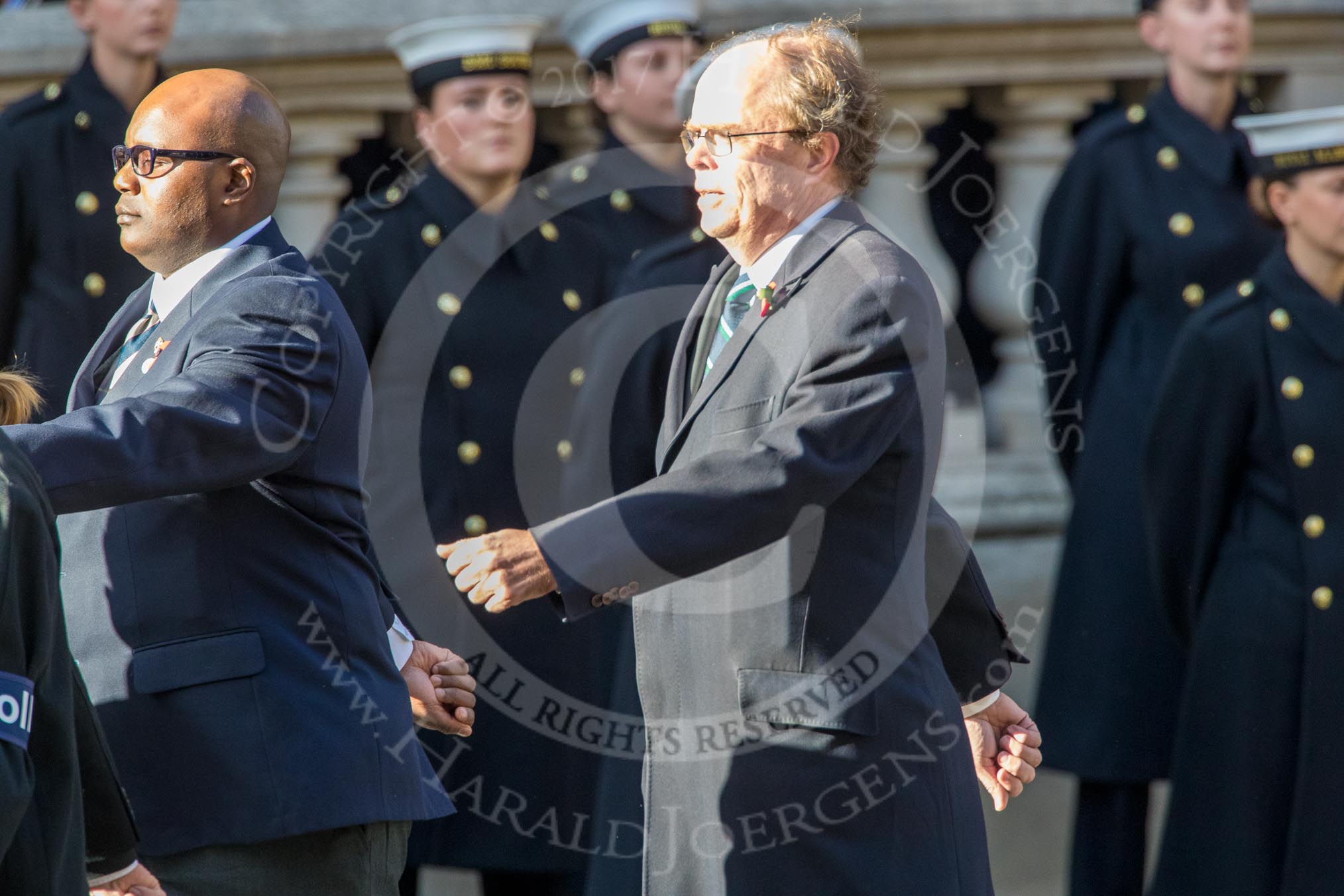 Stoll (Group D3, 18 members) during the Royal British Legion March Past on Remembrance Sunday at the Cenotaph, Whitehall, Westminster, London, 11 November 2018, 12:20.