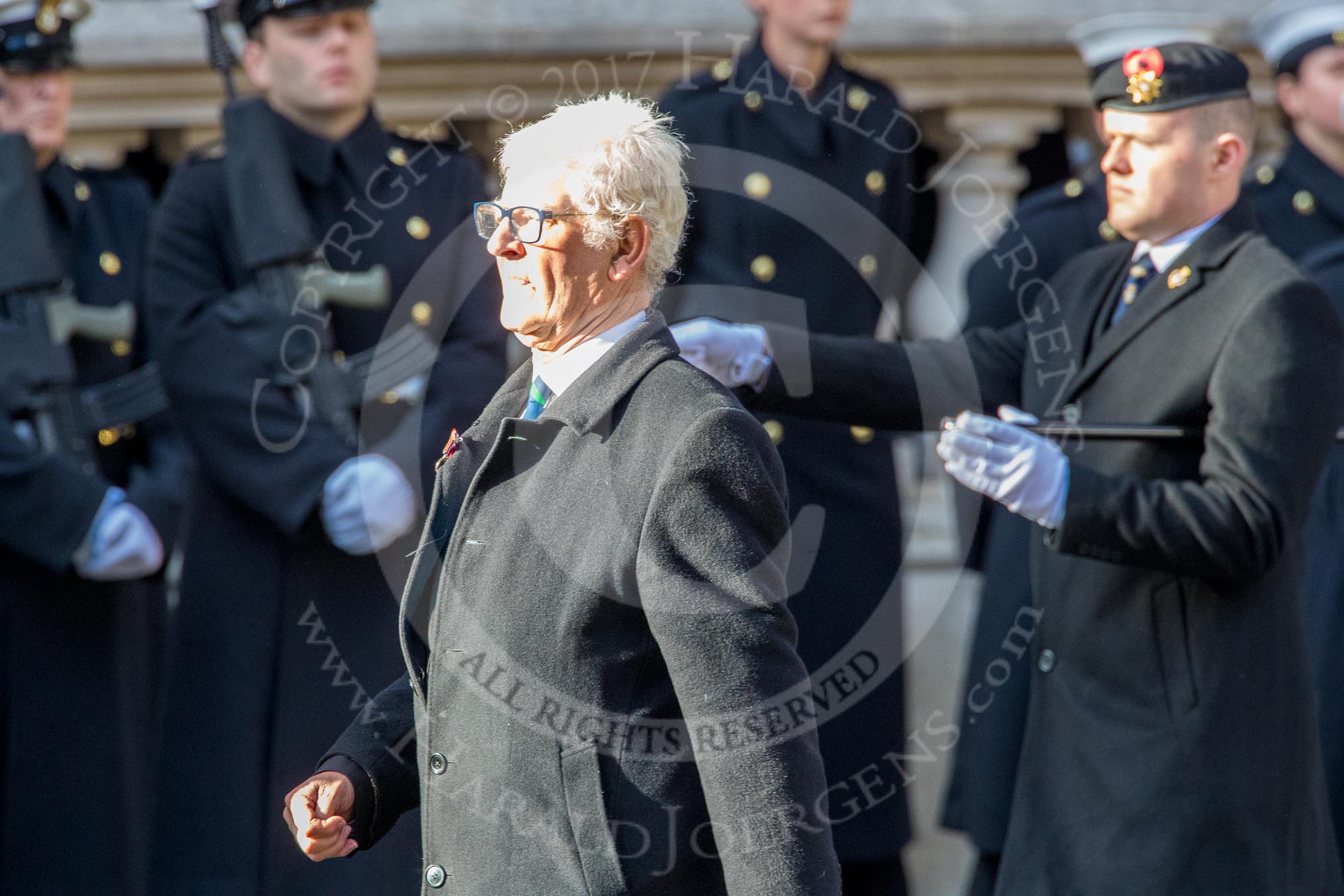 Commando Veterans Association  (Group D12, 42 members) during the Royal British Legion March Past on Remembrance Sunday at the Cenotaph, Whitehall, Westminster, London, 11 November 2018, 12:22.