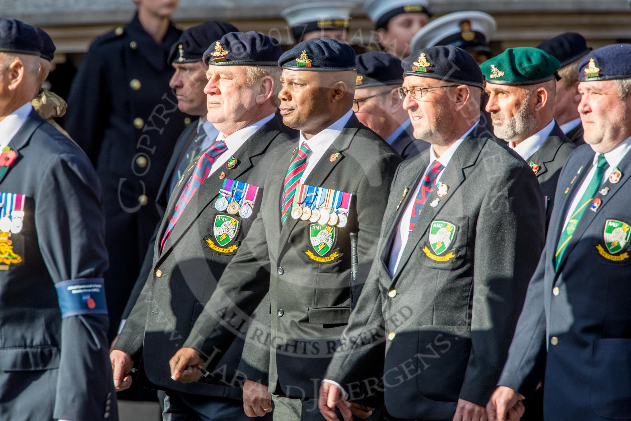 Allied Command in Europe Mobile Force AMF(L) (Group D13, 61 members) during the Royal British Legion March Past on Remembrance Sunday at the Cenotaph, Whitehall, Westminster, London, 11 November 2018, 12:22.