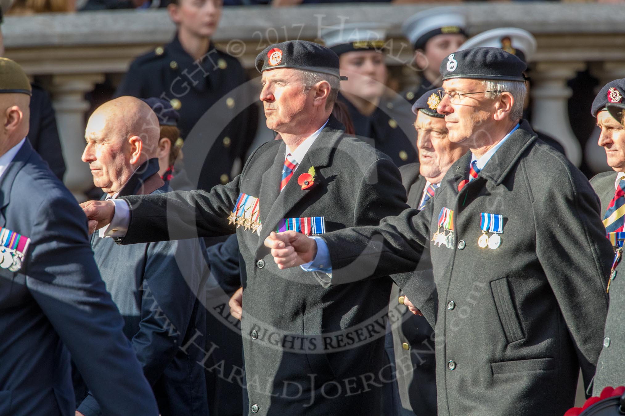 The Royal British Legion (Group D15, 150 members) during the Royal British Legion March Past on Remembrance Sunday at the Cenotaph, Whitehall, Westminster, London, 11 November 2018, 12:22.