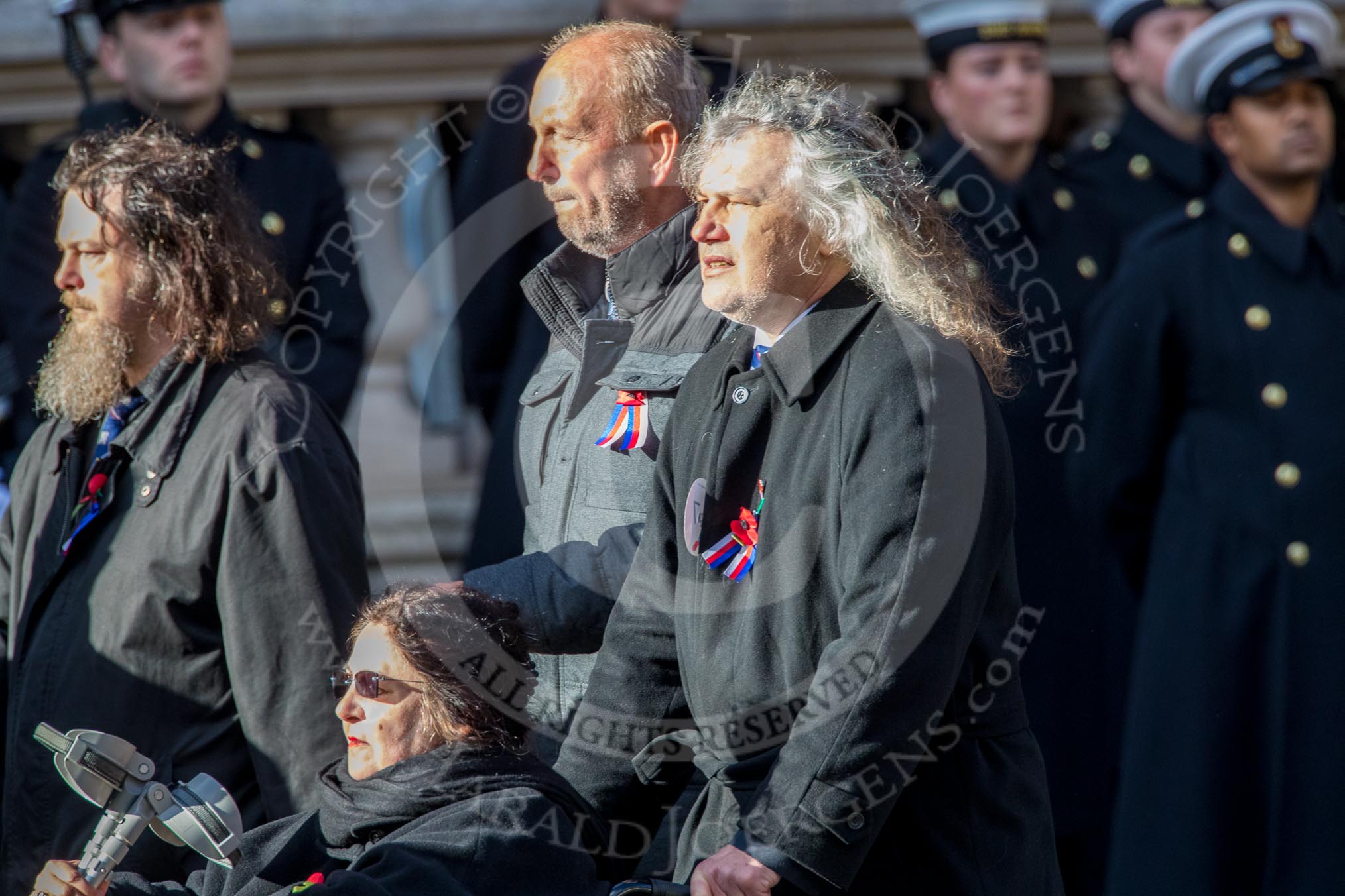 Czechoslovak Legionaries Association  (Group D17, 20 members) during the Royal British Legion March Past on Remembrance Sunday at the Cenotaph, Whitehall, Westminster, London, 11 November 2018, 12:23.