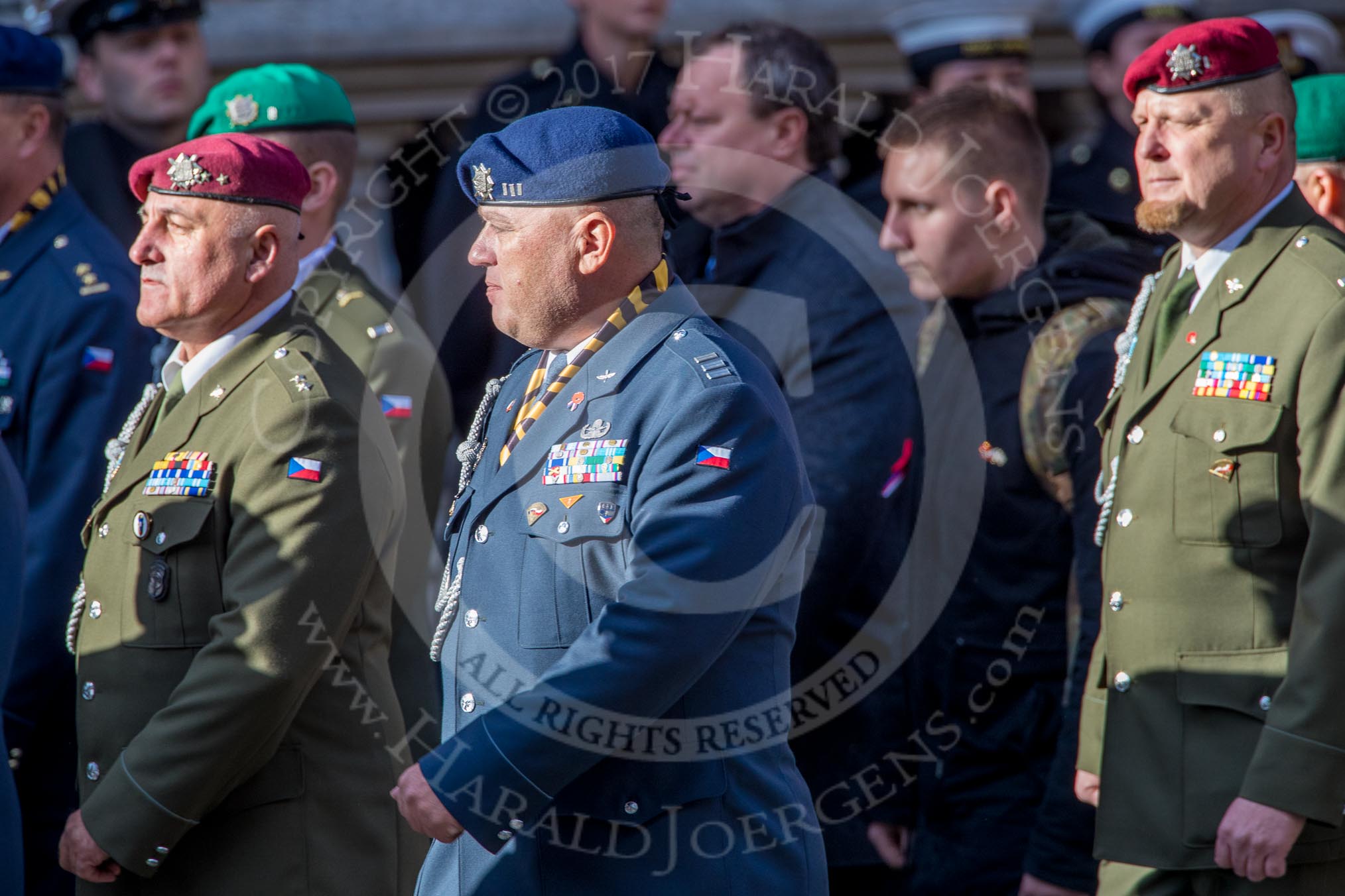 Czechoslovak Legionary (Group D18, 30 members) during the Royal British Legion March Past on Remembrance Sunday at the Cenotaph, Whitehall, Westminster, London, 11 November 2018, 12:23.