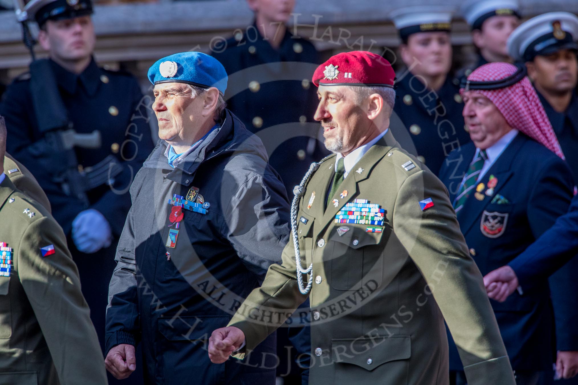 Czechoslovak Legionary (Group D18, 30 members) during the Royal British Legion March Past on Remembrance Sunday at the Cenotaph, Whitehall, Westminster, London, 11 November 2018, 12:23.