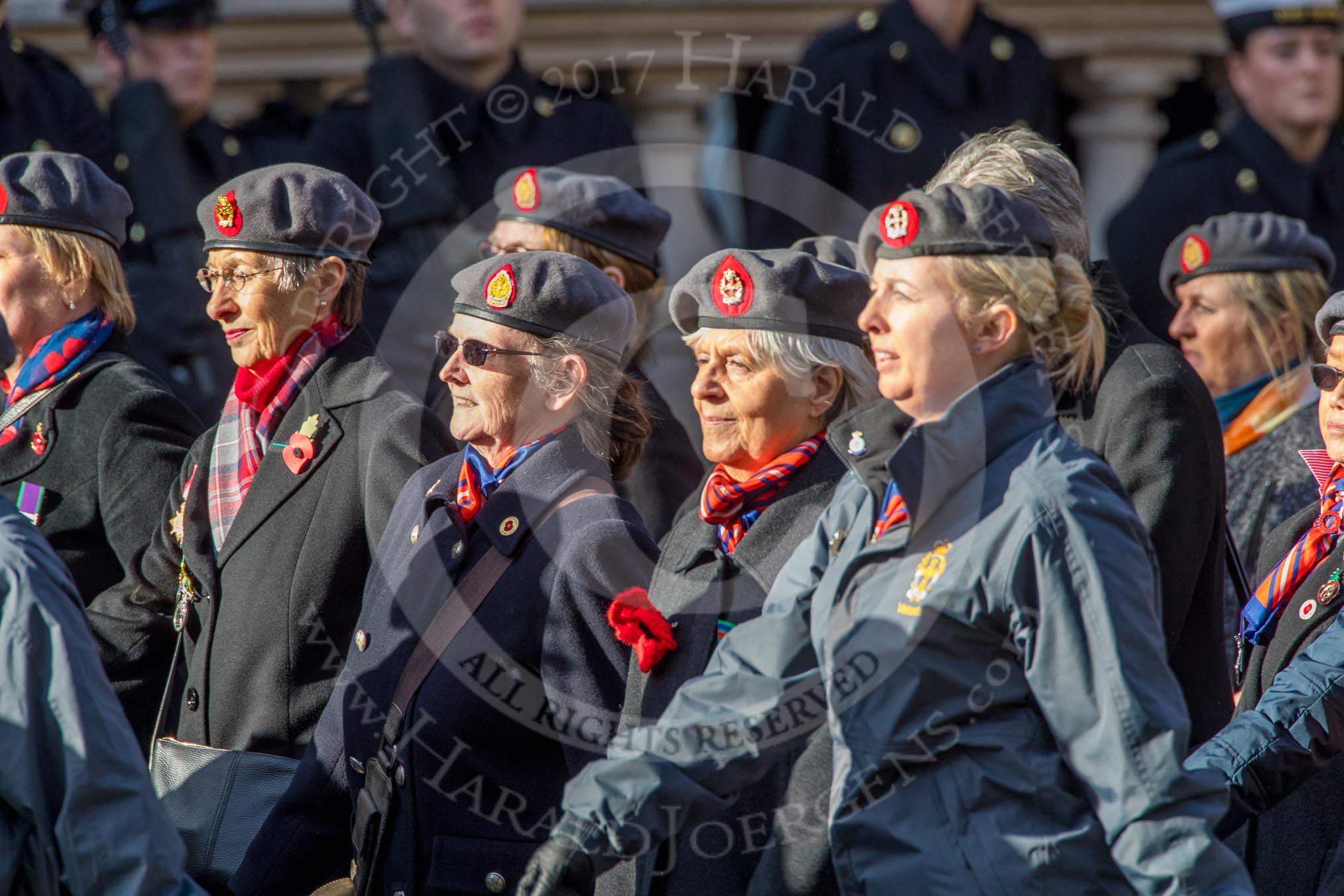 QARANC (Group D23, 49 members) during the Royal British Legion March Past on Remembrance Sunday at the Cenotaph, Whitehall, Westminster, London, 11 November 2018, 12:24.