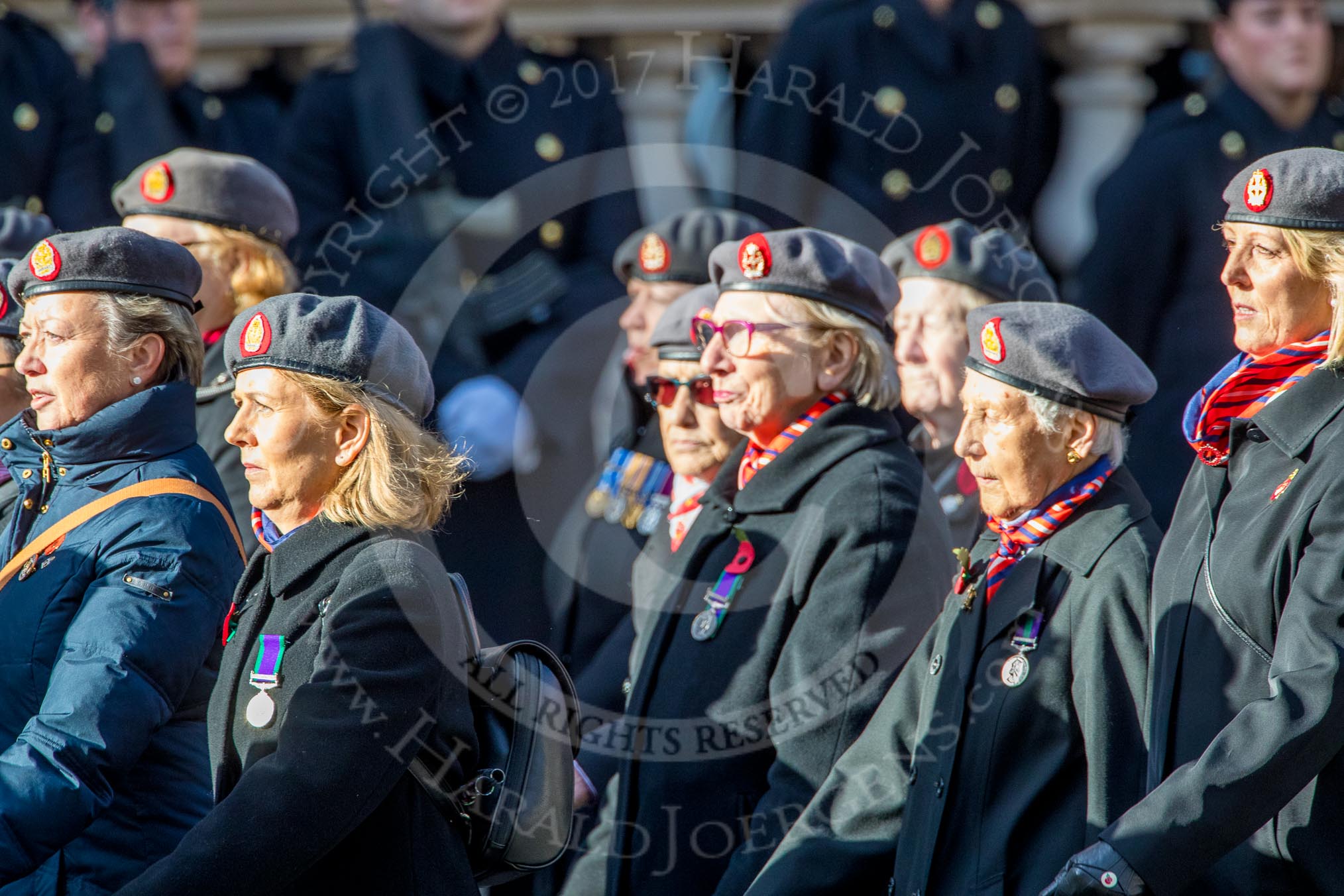 QARANC (Group D23, 49 members) during the Royal British Legion March Past on Remembrance Sunday at the Cenotaph, Whitehall, Westminster, London, 11 November 2018, 12:24.