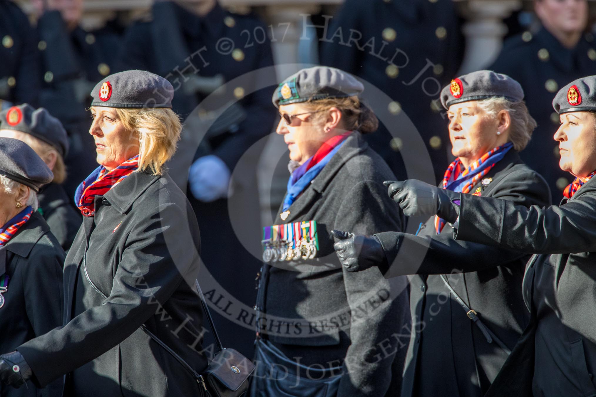 QARANC (Group D23, 49 members) during the Royal British Legion March Past on Remembrance Sunday at the Cenotaph, Whitehall, Westminster, London, 11 November 2018, 12:24.