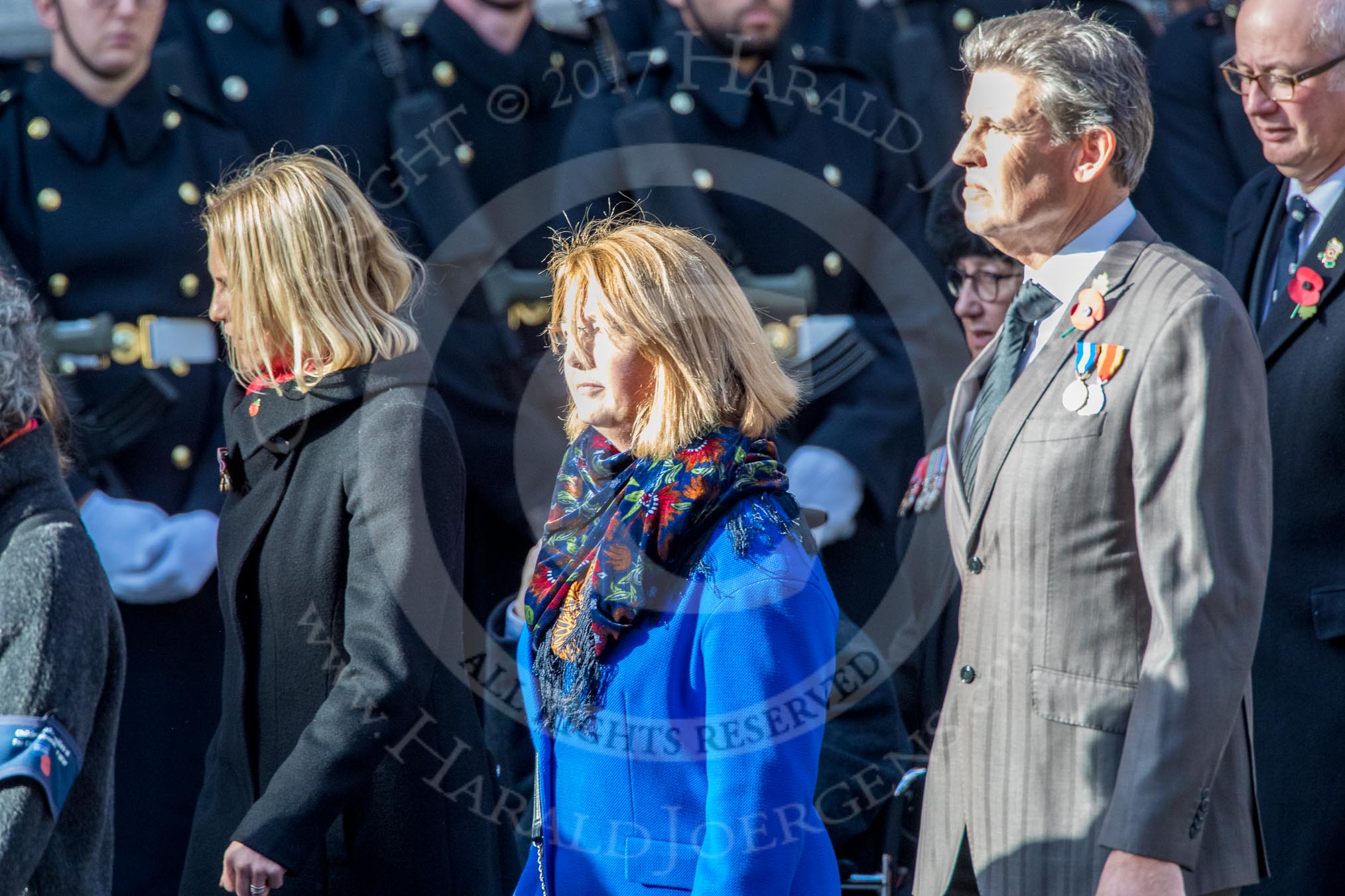 Children (and Families) of Far East Prisoners of War (Group M2, 59 members) during the Royal British Legion March Past on Remembrance Sunday at the Cenotaph, Whitehall, Westminster, London, 11 November 2018, 12:25.
