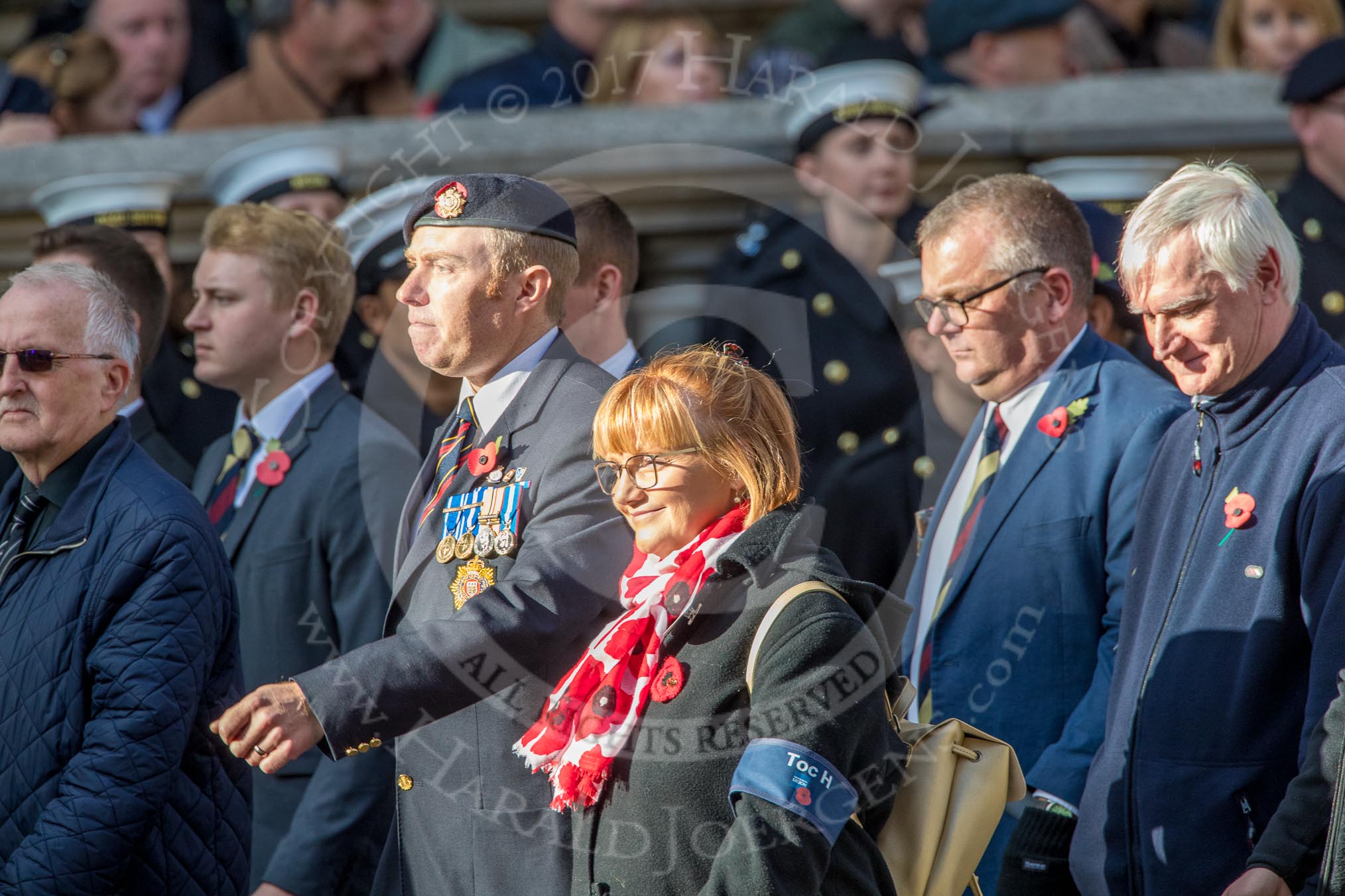 Toc H (Group M5, 18 members) during the Royal British Legion March Past on Remembrance Sunday at the Cenotaph, Whitehall, Westminster, London, 11 November 2018, 12:25.