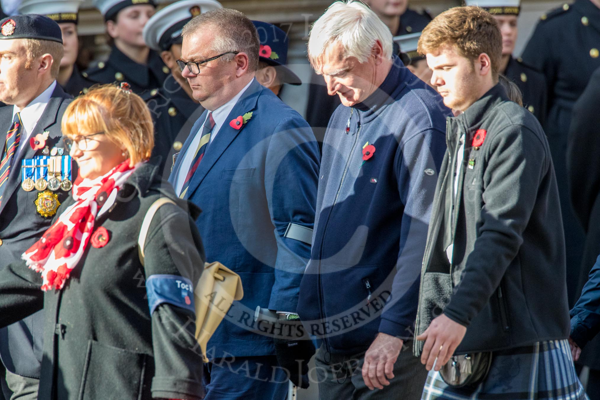 Toc H (Group M5, 18 members) during the Royal British Legion March Past on Remembrance Sunday at the Cenotaph, Whitehall, Westminster, London, 11 November 2018, 12:25.
