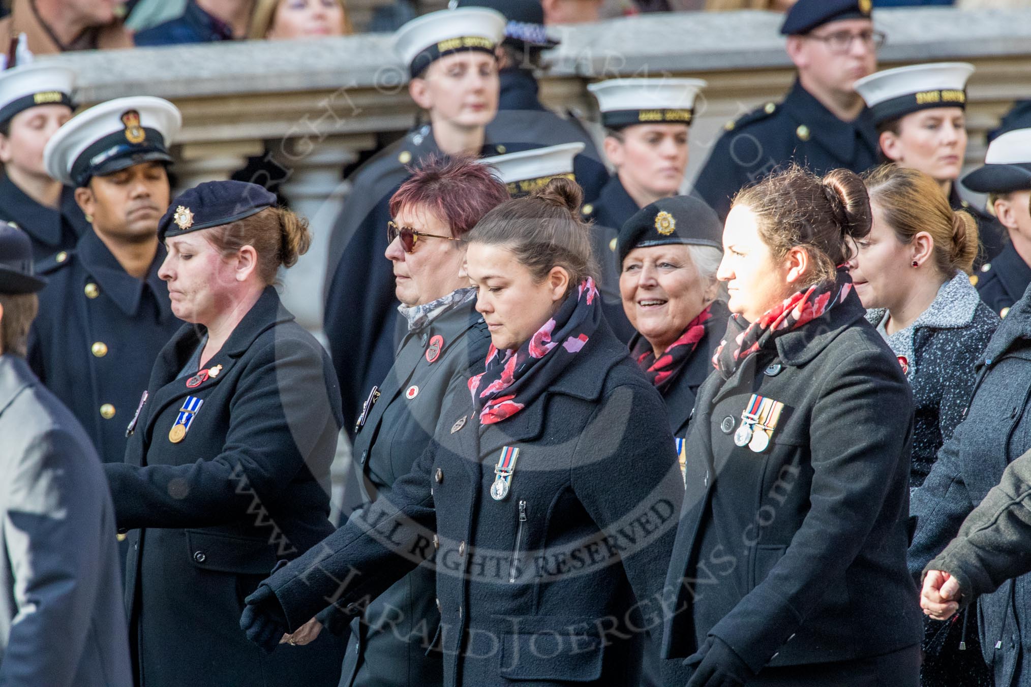 NAAFI EFI NCS Association (Group M7, 20 members) during the Royal British Legion March Past on Remembrance Sunday at the Cenotaph, Whitehall, Westminster, London, 11 November 2018, 12:26.