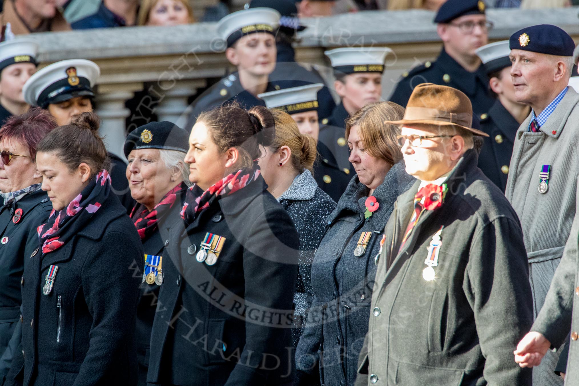 NAAFI EFI NCS Association (Group M7, 20 members) during the Royal British Legion March Past on Remembrance Sunday at the Cenotaph, Whitehall, Westminster, London, 11 November 2018, 12:26.
