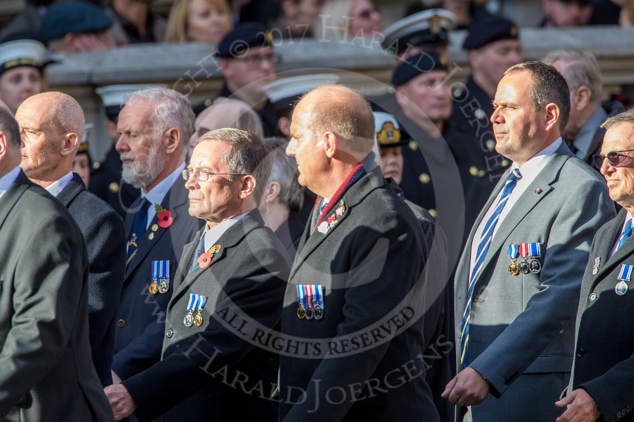 National Association of Retired Police Officers (Group M10, 36 members) during the Royal British Legion March Past on Remembrance Sunday at the Cenotaph, Whitehall, Westminster, London, 11 November 2018, 12:26.