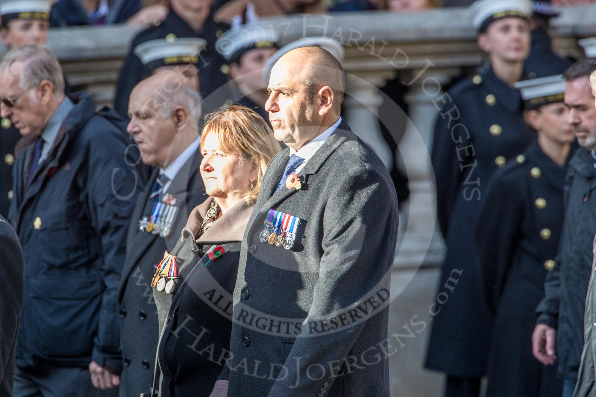 National Association of Retired Police Officers (Group M10, 36 members) during the Royal British Legion March Past on Remembrance Sunday at the Cenotaph, Whitehall, Westminster, London, 11 November 2018, 12:26.