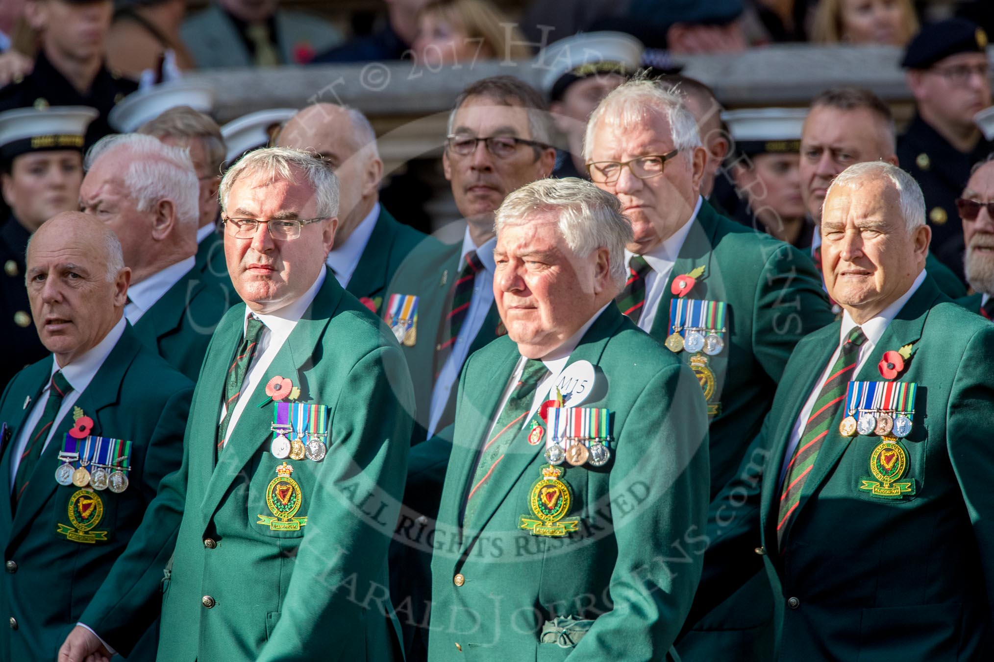 Royal Ulster Constabulary GC Association (Group M15, 40 members) during the Royal British Legion March Past on Remembrance Sunday at the Cenotaph, Whitehall, Westminster, London, 11 November 2018, 12:26.