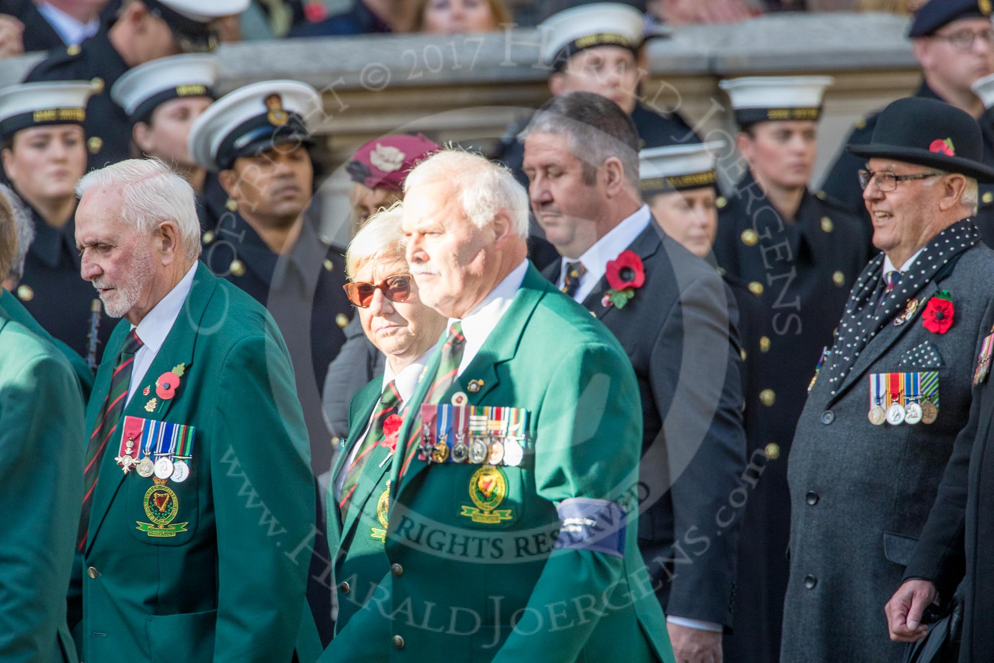 Royal Ulster Constabulary GC Association (Group M15, 40 members) during the Royal British Legion March Past on Remembrance Sunday at the Cenotaph, Whitehall, Westminster, London, 11 November 2018, 12:26.