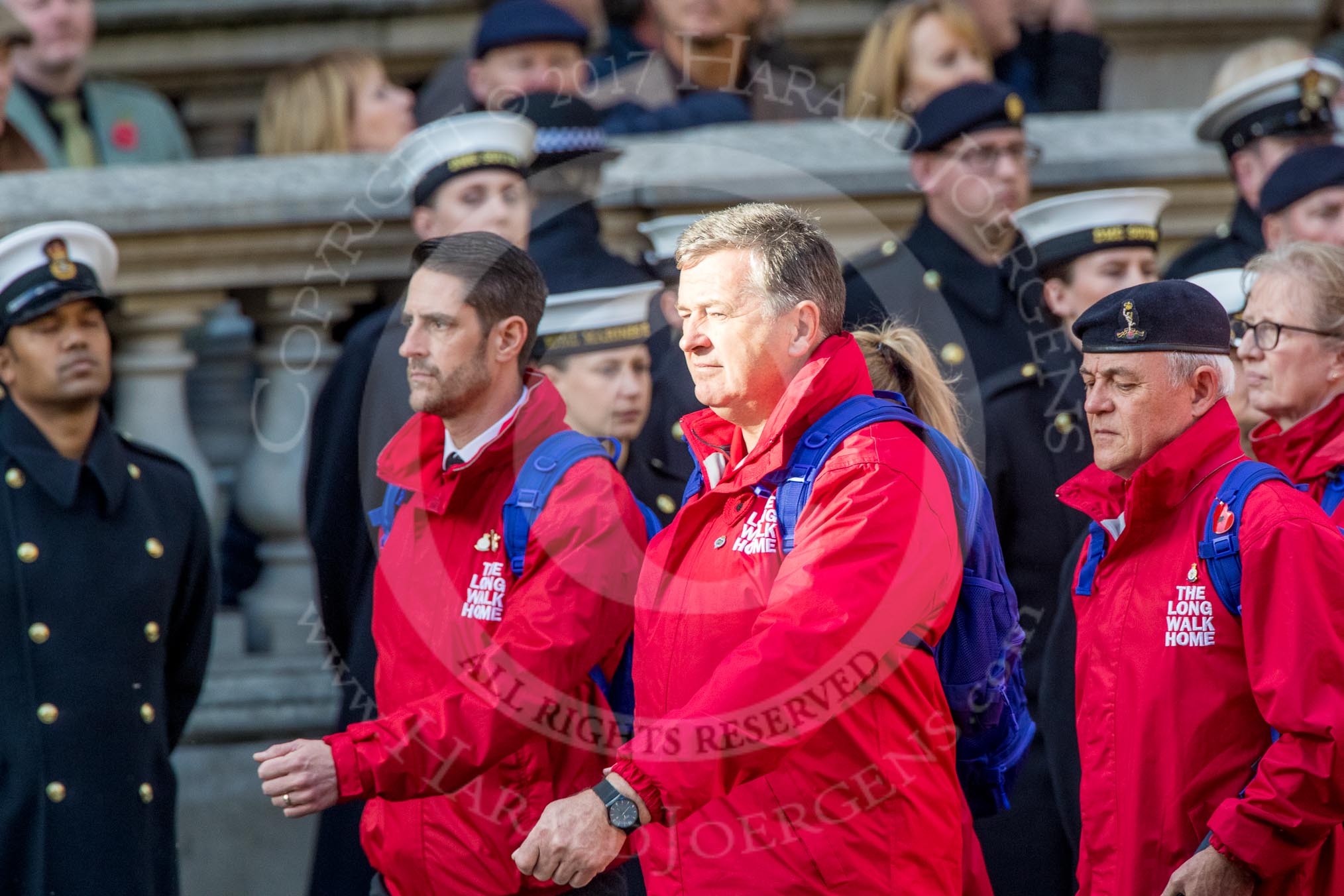 Haig Housing Trust (Group M23, 24 members) during the Royal British Legion March Past on Remembrance Sunday at the Cenotaph, Whitehall, Westminster, London, 11 November 2018, 12:27.