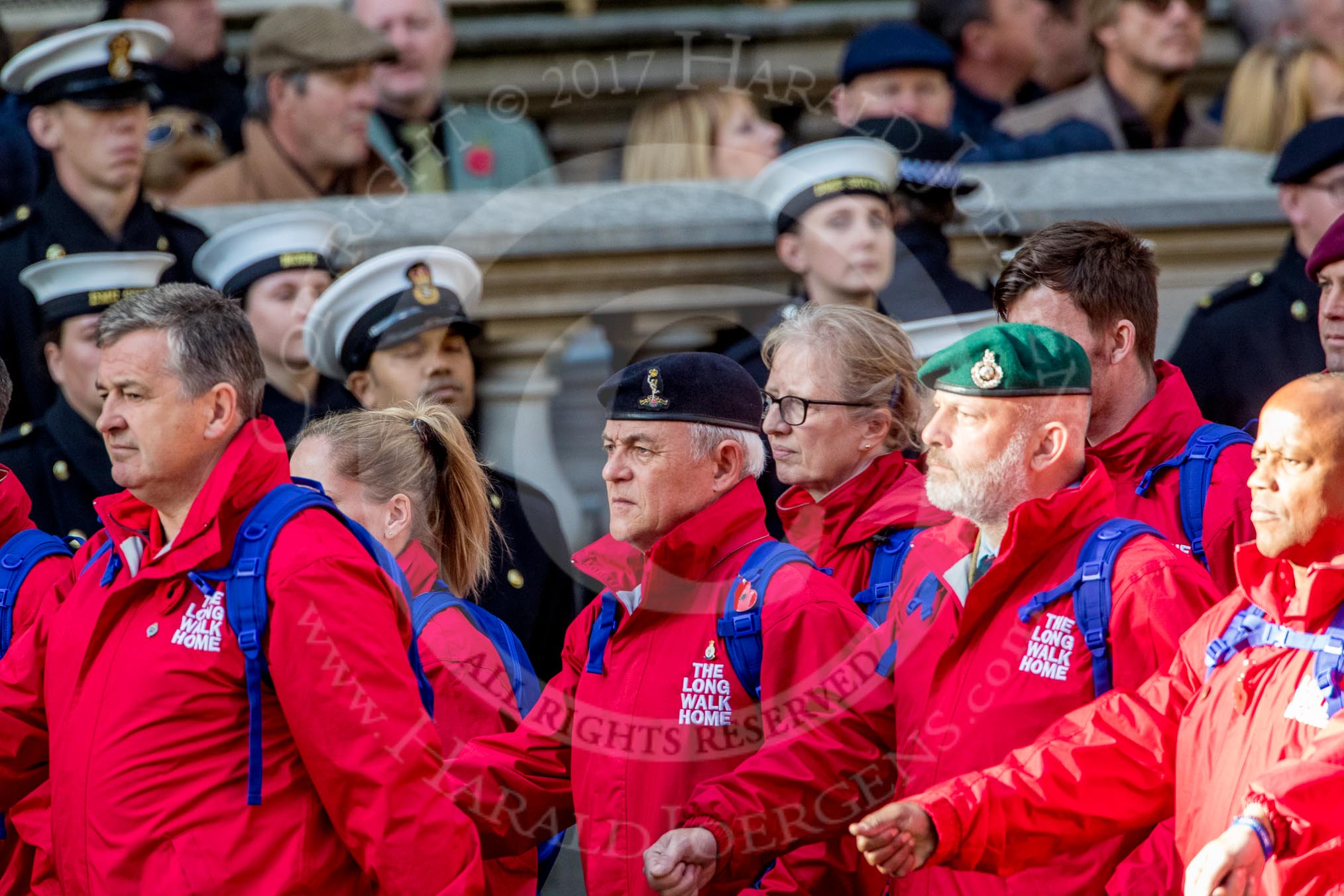 Haig Housing Trust (Group M23, 24 members) during the Royal British Legion March Past on Remembrance Sunday at the Cenotaph, Whitehall, Westminster, London, 11 November 2018, 12:27.