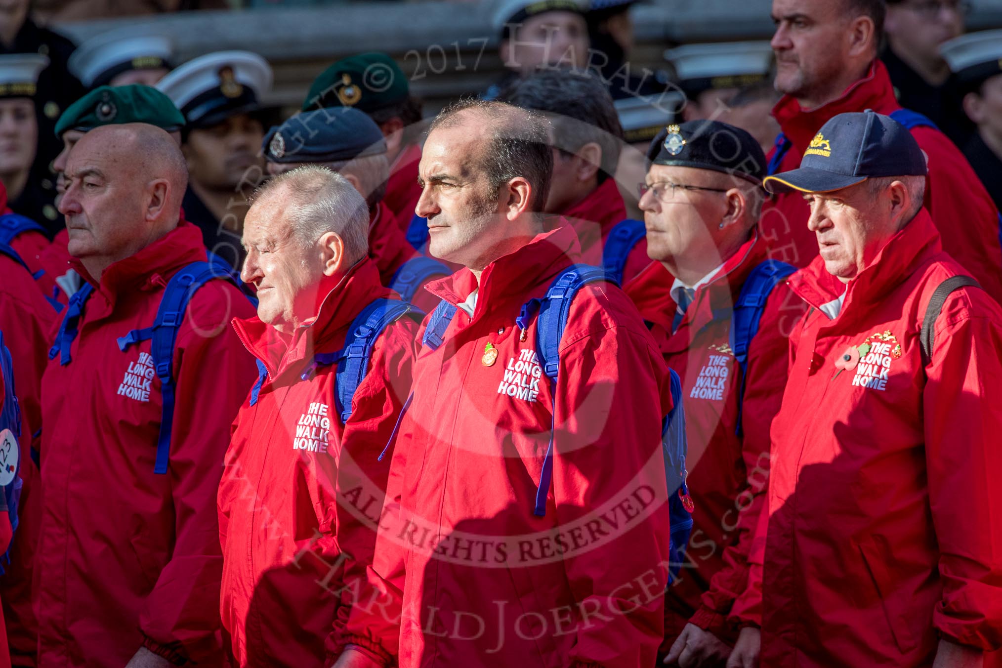 Haig Housing Trust (Group M23, 24 members) during the Royal British Legion March Past on Remembrance Sunday at the Cenotaph, Whitehall, Westminster, London, 11 November 2018, 12:27.