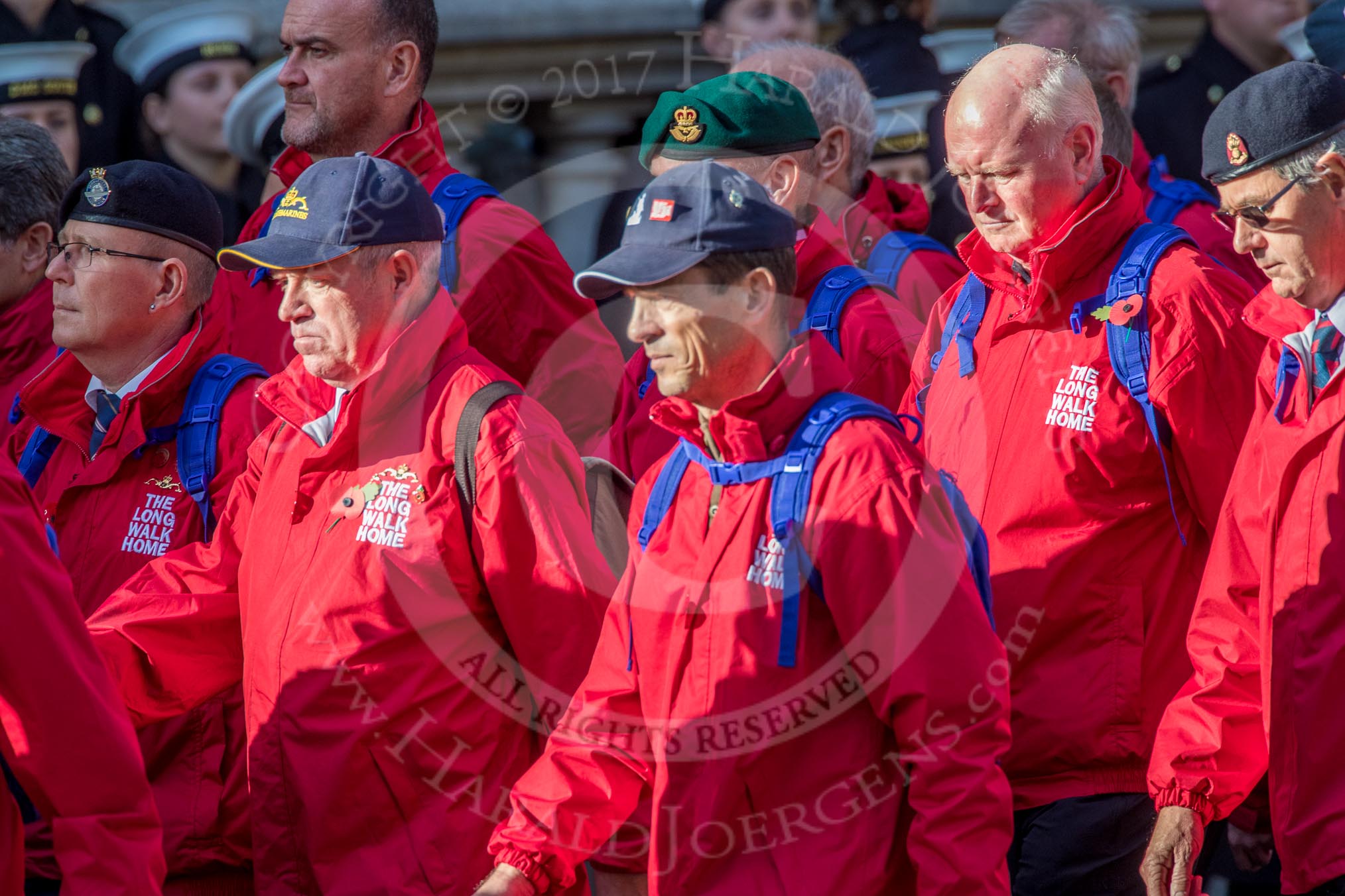 Haig Housing Trust (Group M23, 24 members) during the Royal British Legion March Past on Remembrance Sunday at the Cenotaph, Whitehall, Westminster, London, 11 November 2018, 12:27.