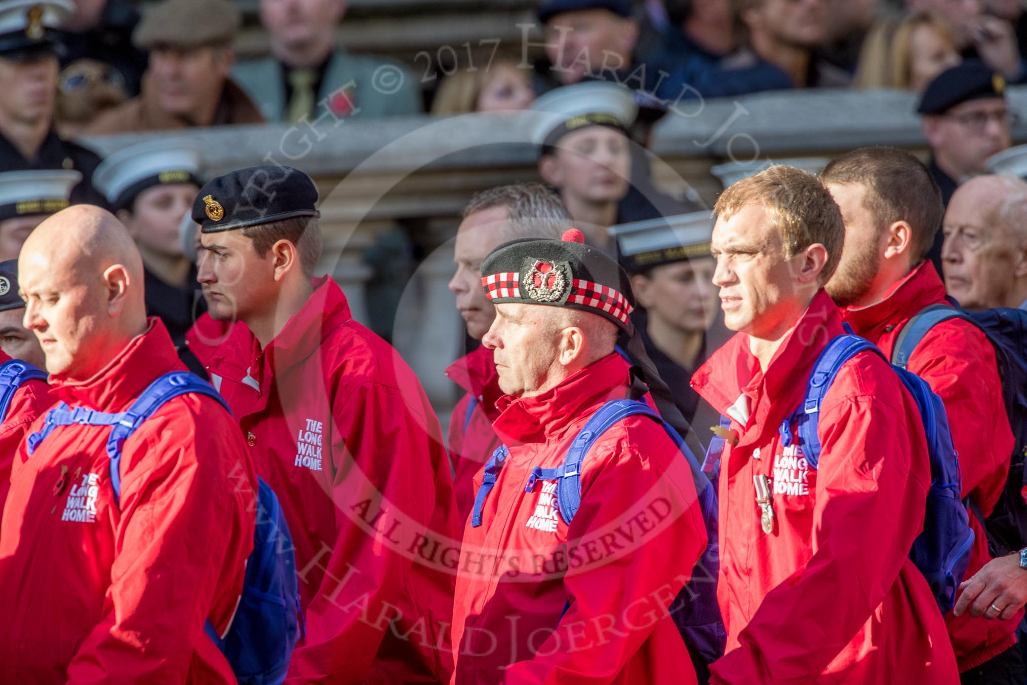 Haig Housing Trust (Group M23, 24 members) during the Royal British Legion March Past on Remembrance Sunday at the Cenotaph, Whitehall, Westminster, London, 11 November 2018, 12:27.
